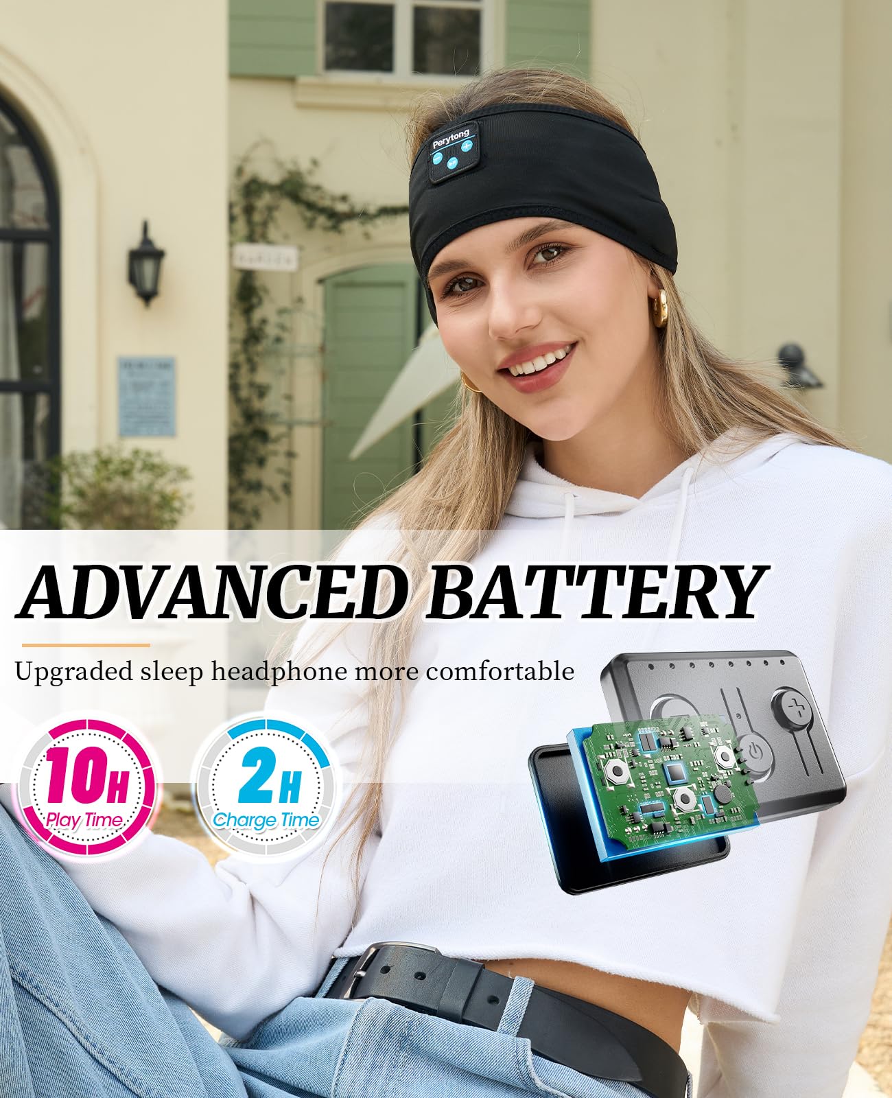 Perytong Sleep Headphones Wireless Bluetooth Headband