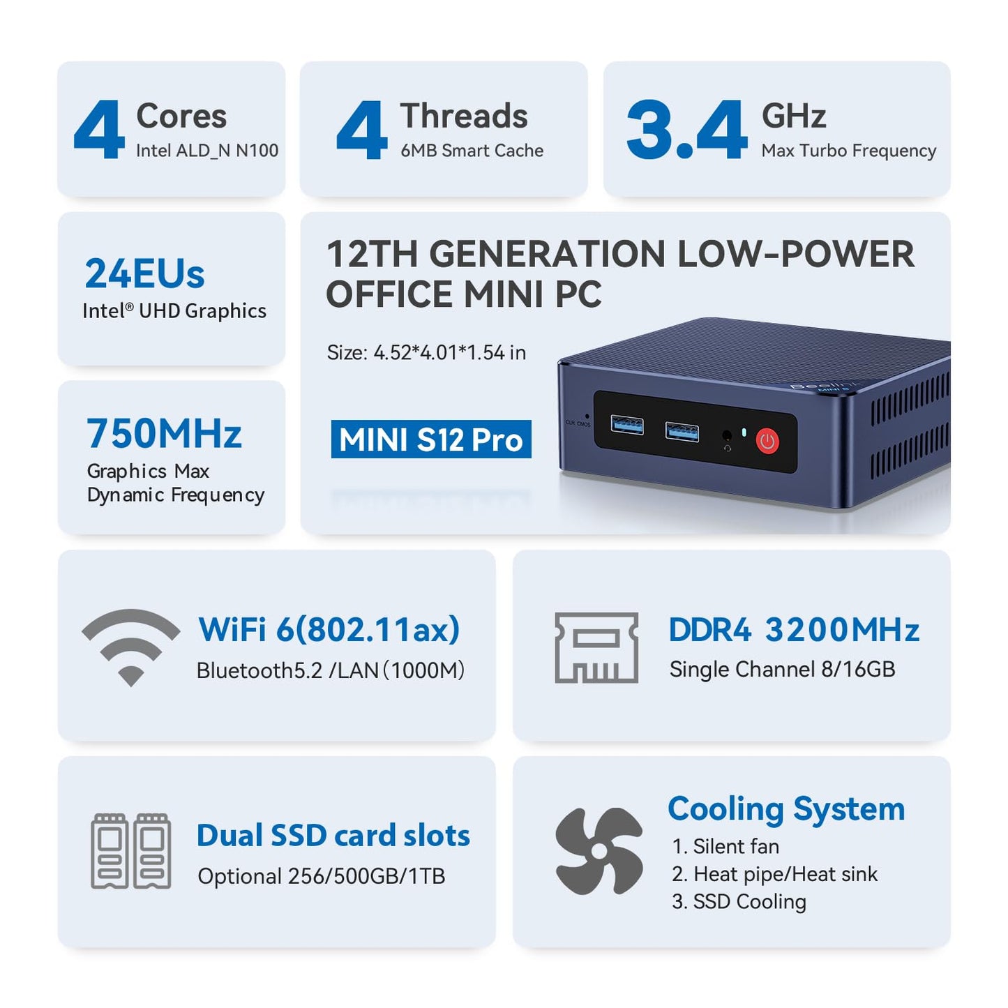 Beelink Mini S12 Pro Compact 12th Gen PC