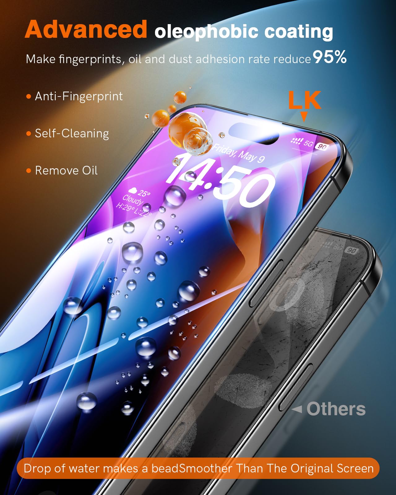 LK 2 Tempered Glass Screen Protector For iPhone 17 Pro Max