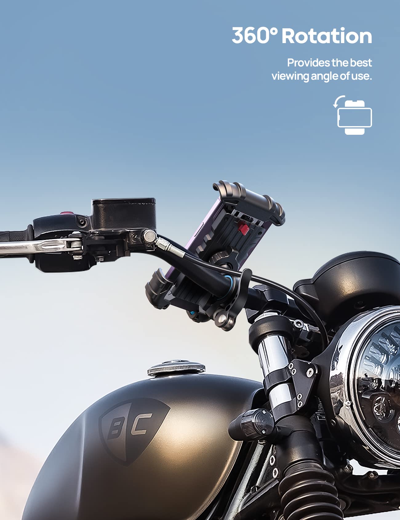 Lamicall Bike Phone Holder for Motorcycle Handlebar Clamp