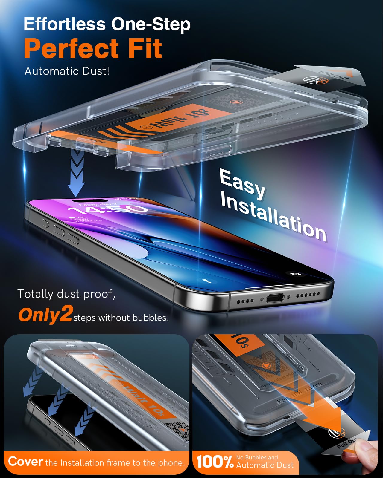 LK 2 Tempered Glass Screen Protector For iPhone 17 Pro Max