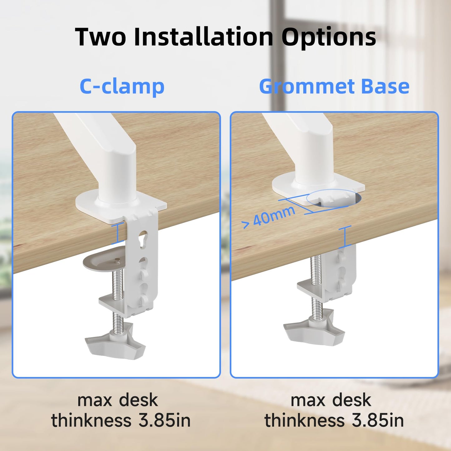 Suptek Gas Spring Monitor Arm Desk Mount Fits 17 to 32 Inch