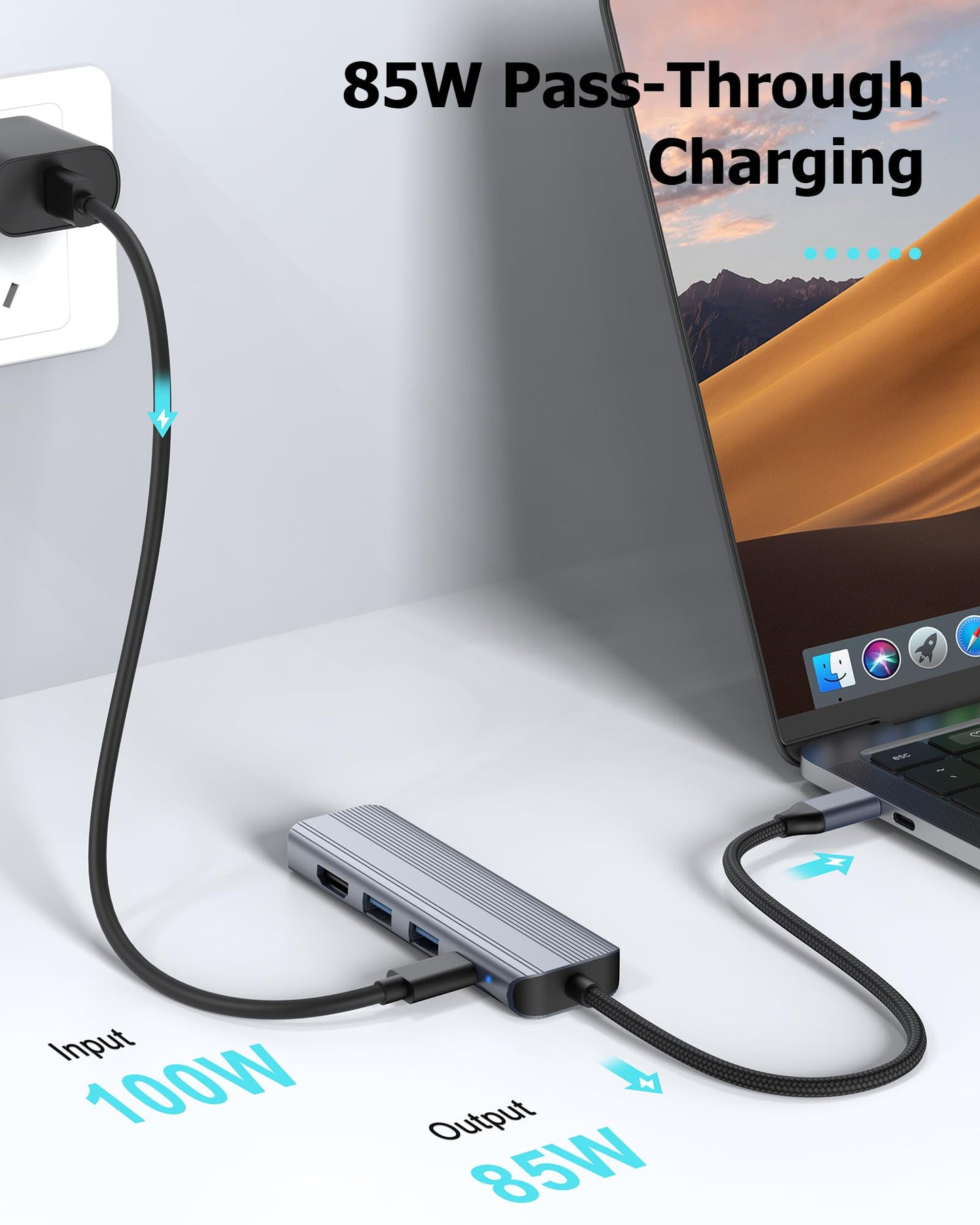 USB C Hub Docking Station Dual 4K HDMI 60Hz With 100W PD