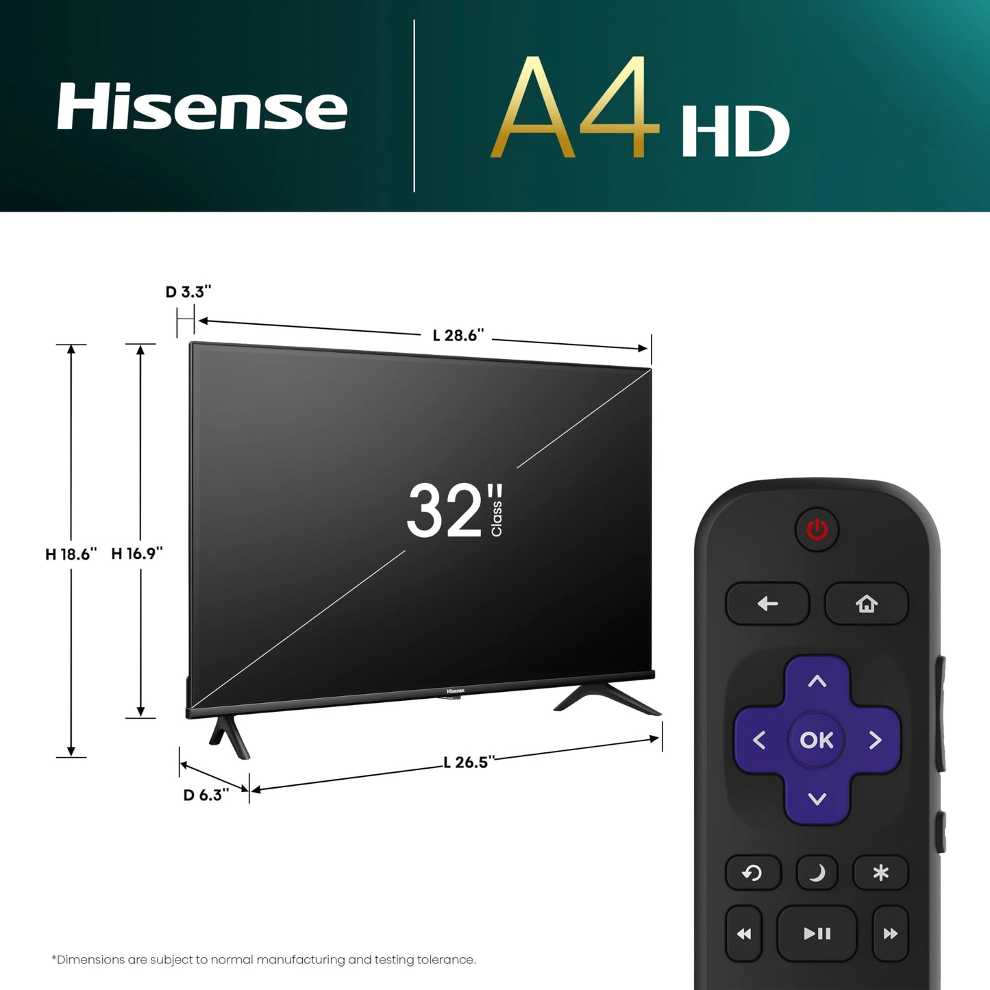 Hisense 32 Inch Smart Roku TV with Dolby Audio