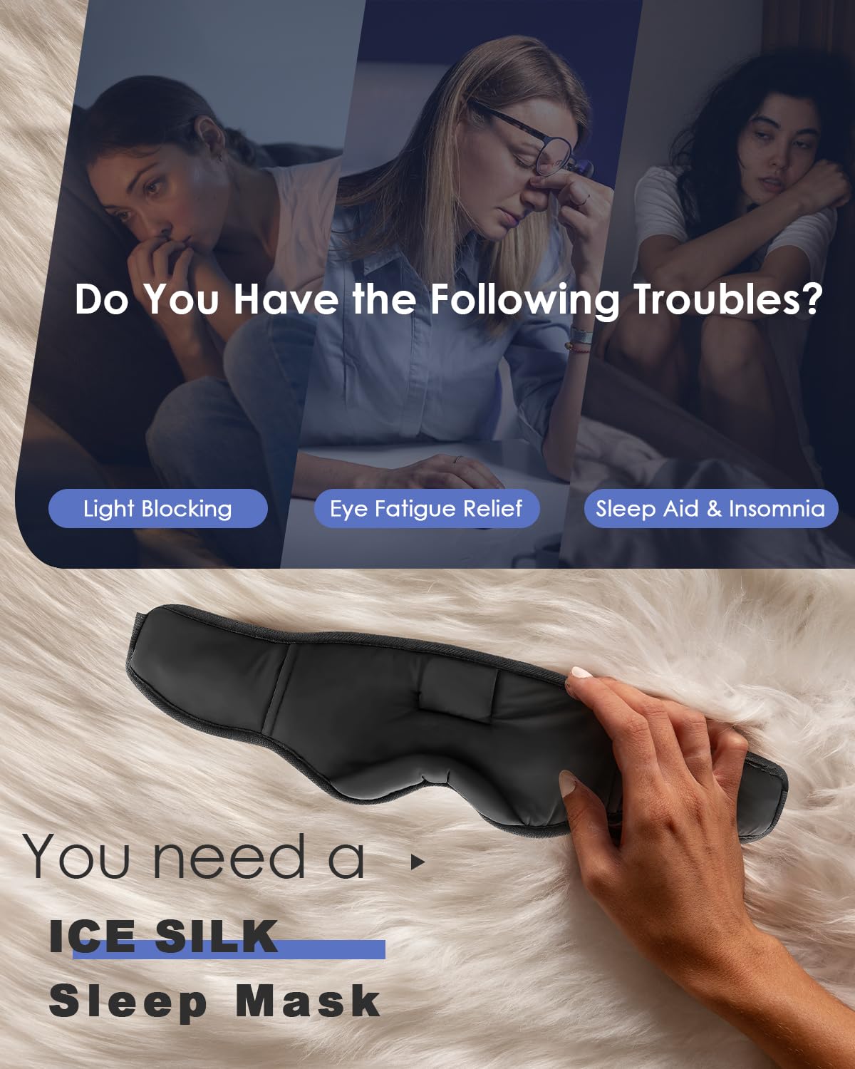 Sleep Headphones Bluetooth Eye Mask for Side Sleepers