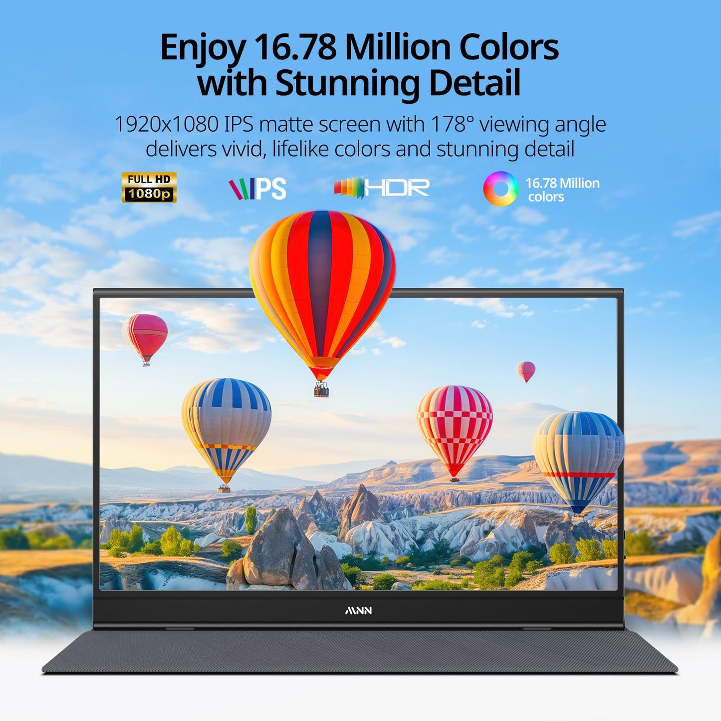 MNN 15.6 Inch Portable Monitor FHD 1080P IPS USB C HDMI