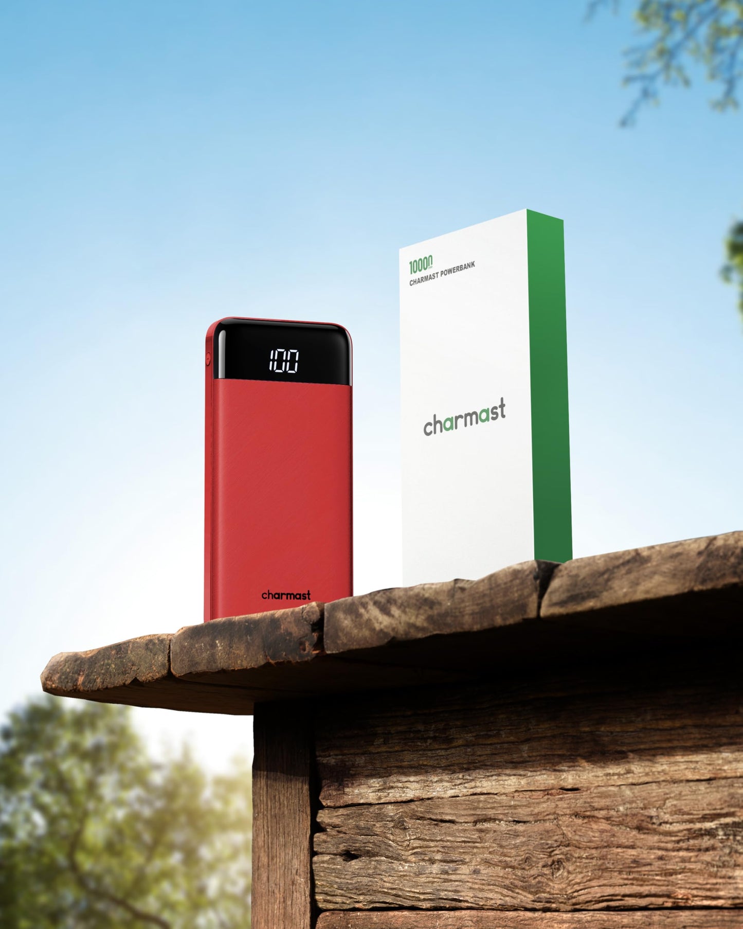 Charmast Slim 10000mAh Power Bank With Built In Cables