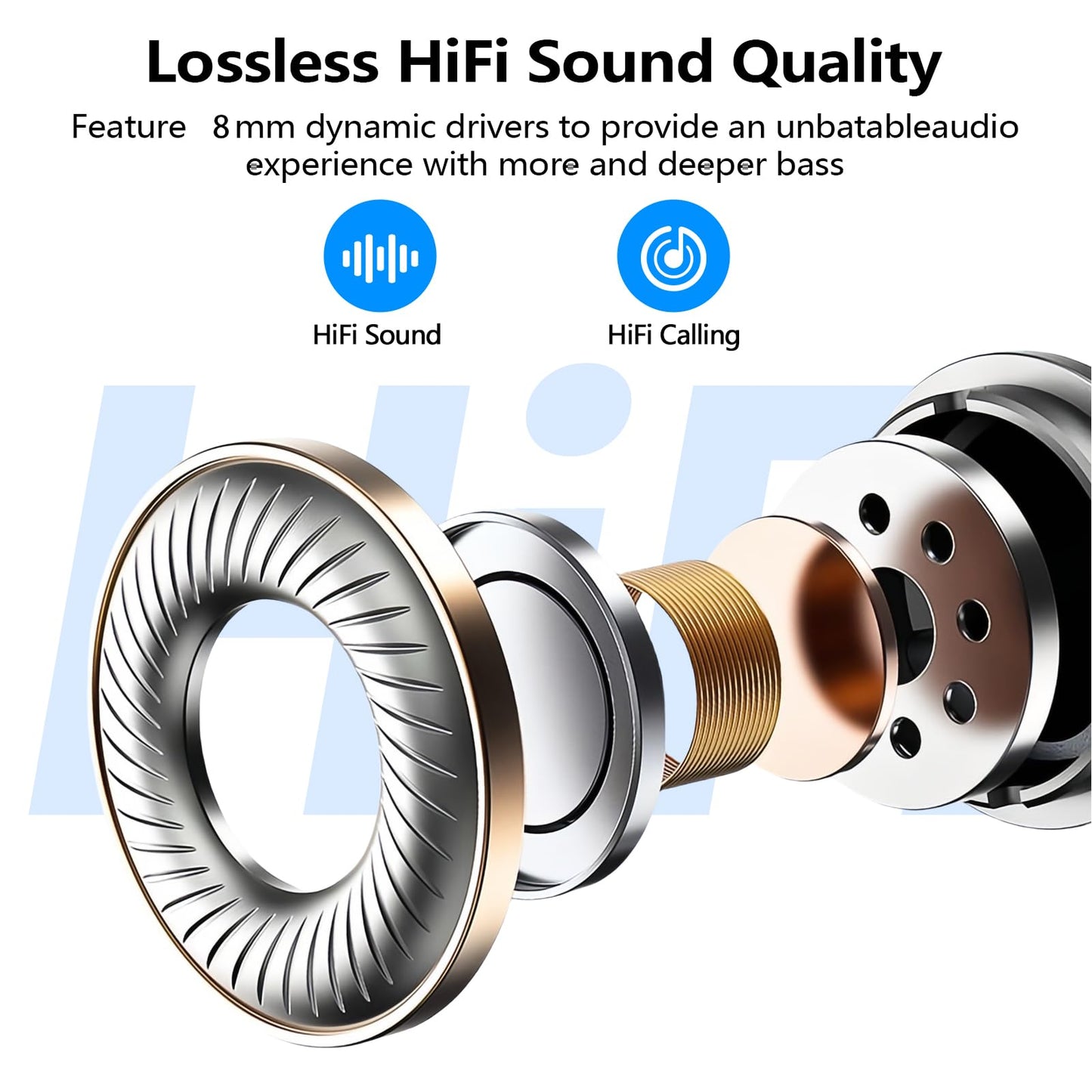 Kurdene True Wireless Earbuds Bluetooth 5.3 Lightweight Bass