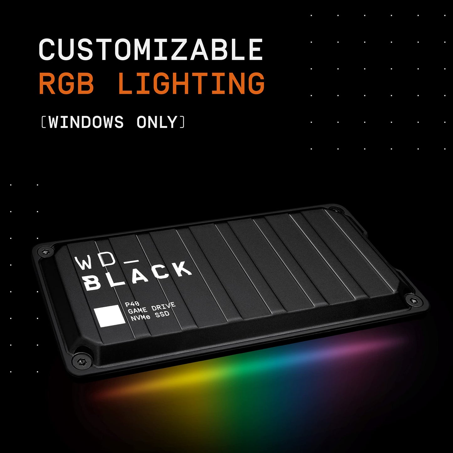 Western Digital 1TB P40 Game Drive SSD with RGB Lighting