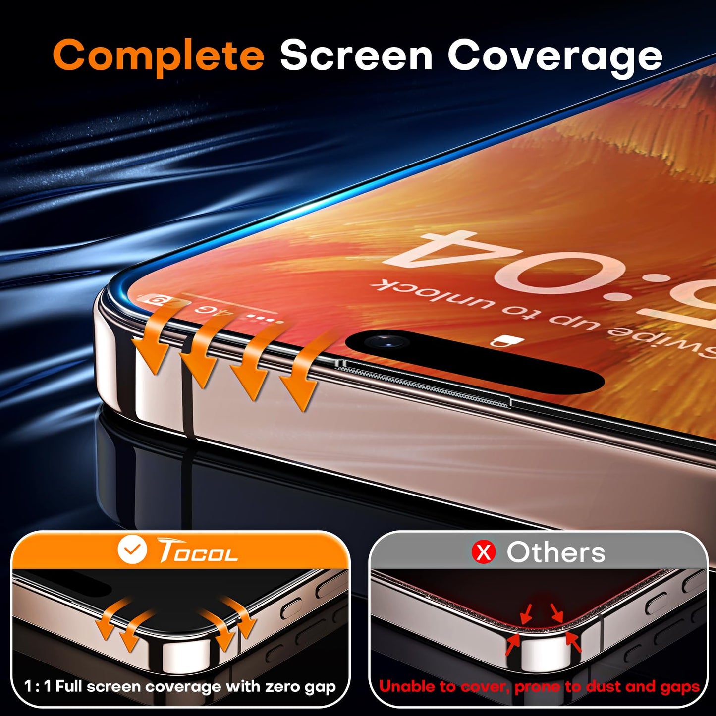 TOCOL iPhone 17 Pro Max Screen Protector 6.9 Inch Glass