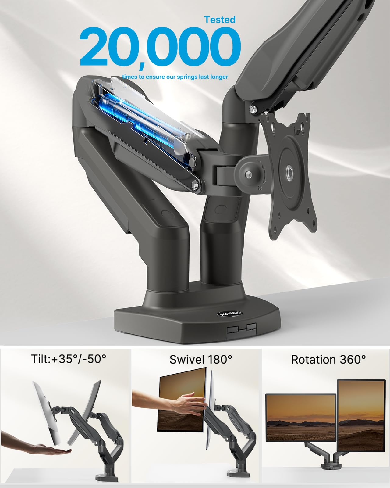 HUANUO Dual Monitor Stand 13 To 32 Inch VESA Desk Mount