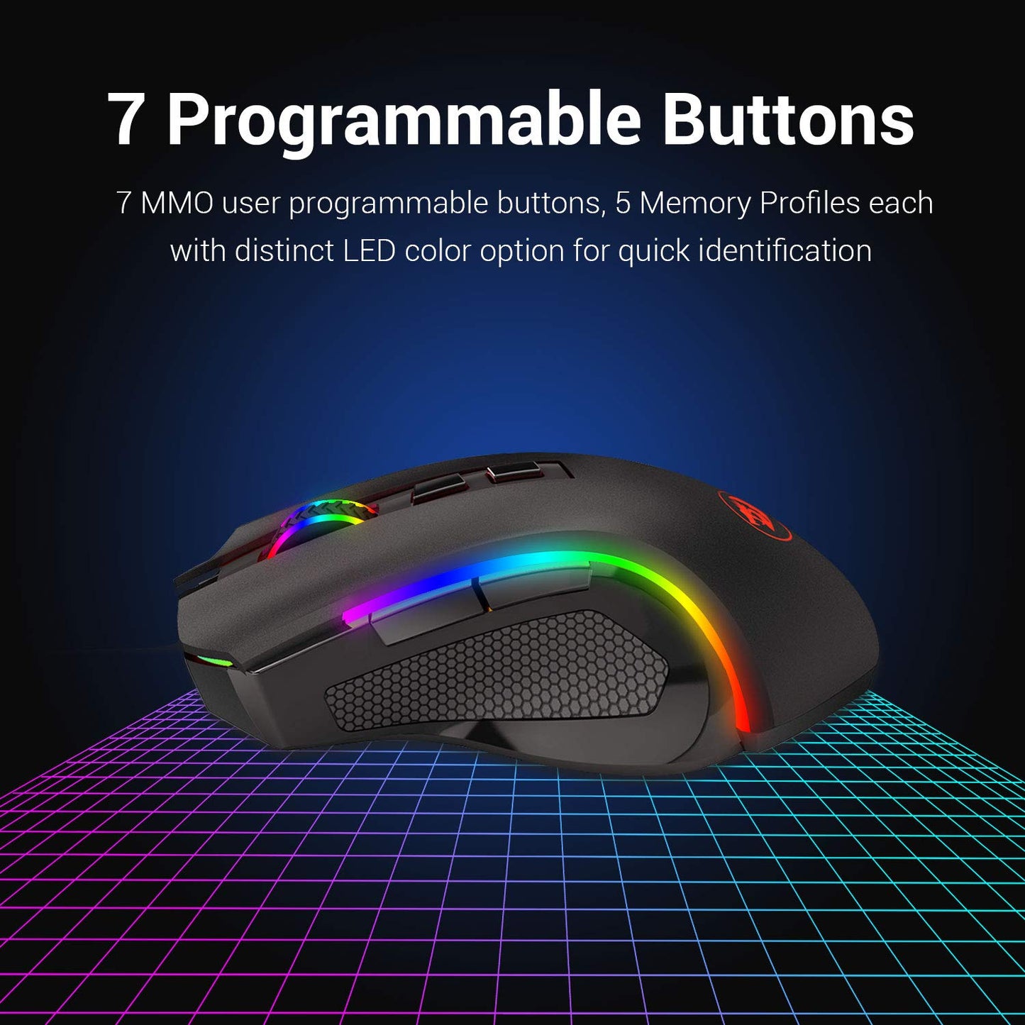 Redragon M602 Ergonomic RGB Gaming Mouse with Adjustable DPI