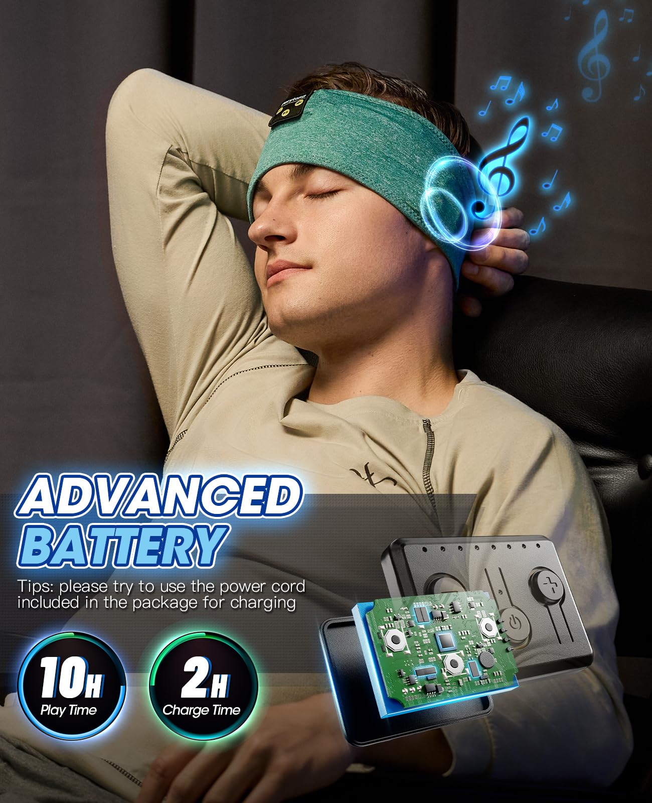 Perytong Sleep Headphones Wireless Bluetooth Headband