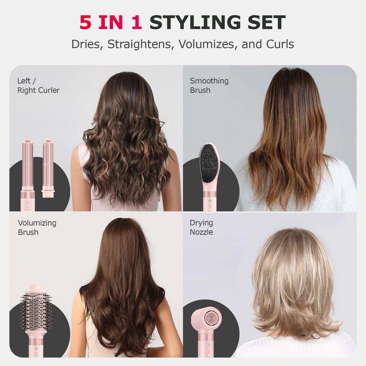 5 In 1 Hair Dryer Brush for Frizz Free Volume