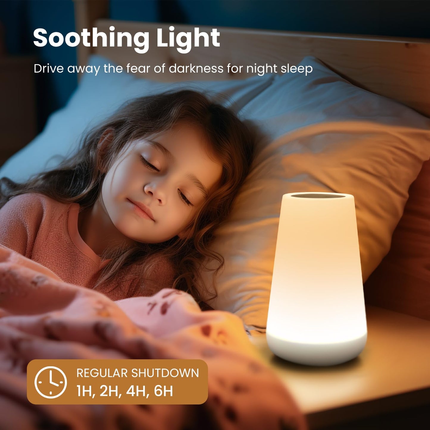 THAUSDAS Dimmable Touch Night Light RGB Colors For Bedroom