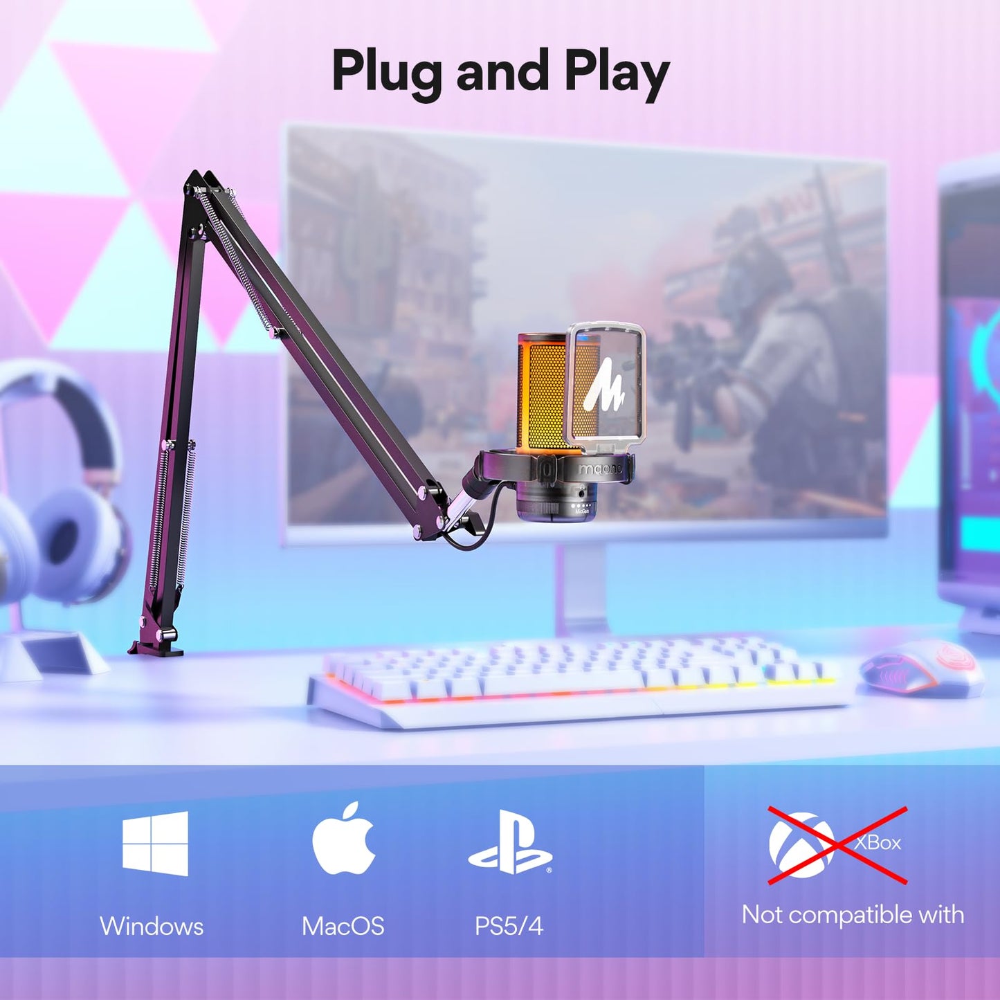 Maono Gaming USB Microphone DGM20S With Noise Cancellation