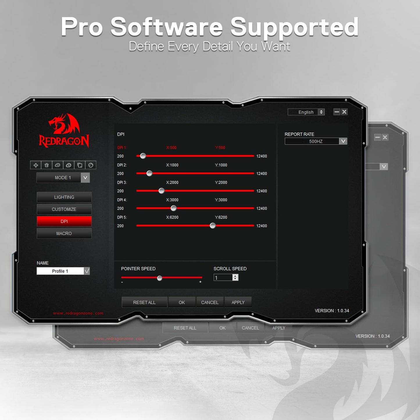 Redragon M908 RGB Gaming Mouse with 12 Programmable Buttons