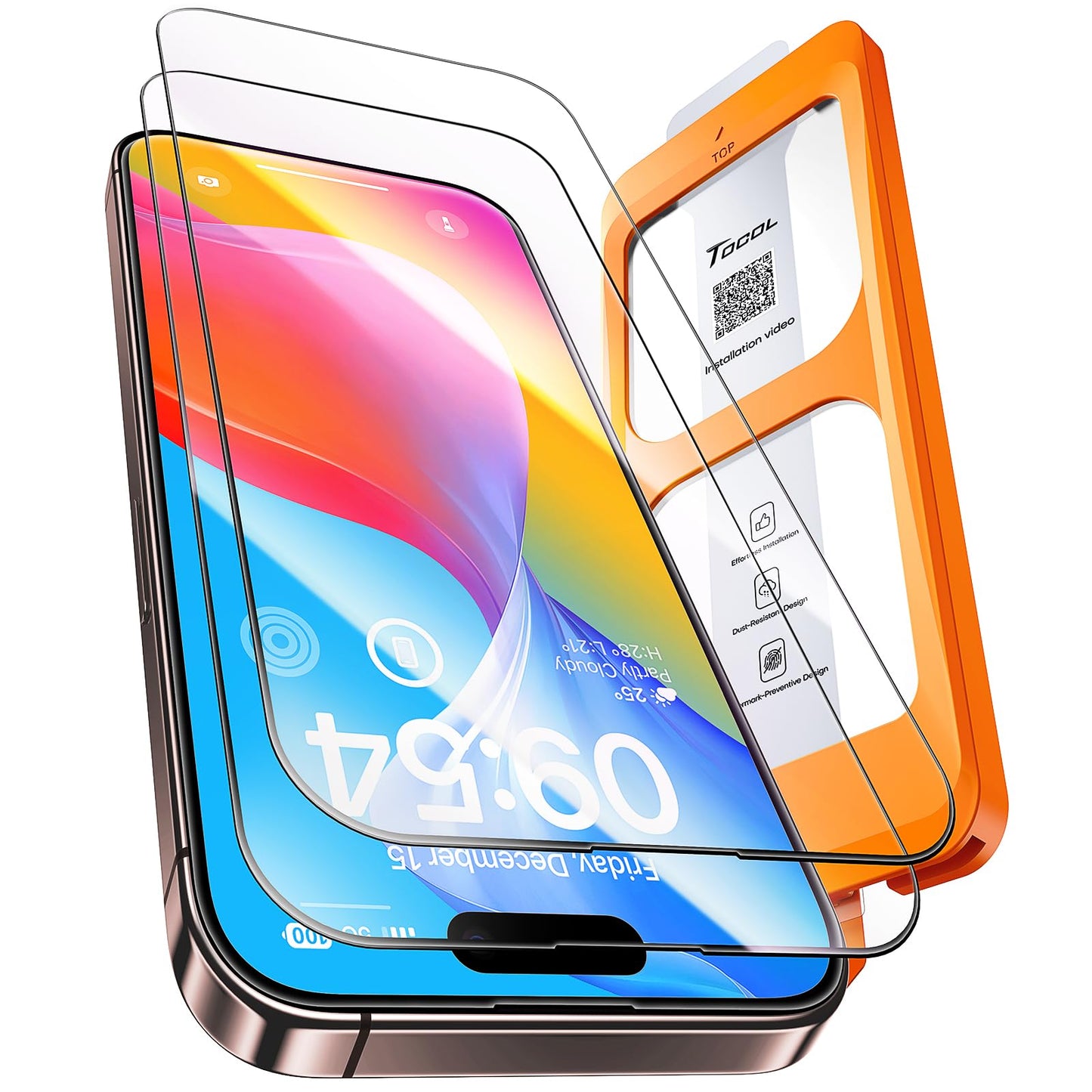 TOCOL iPhone 17 Pro Max Screen Protector 6.9 Inch Glass