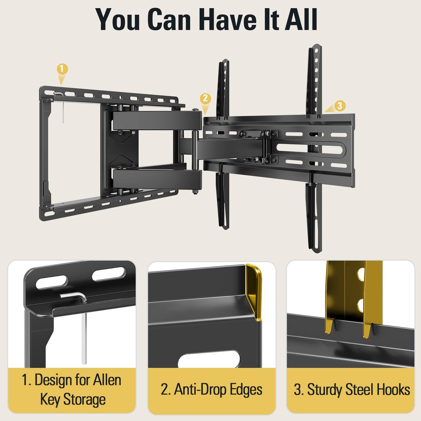 Mounting Dream Full Motion TV Wall Mount 32 To 65 In MD2380
