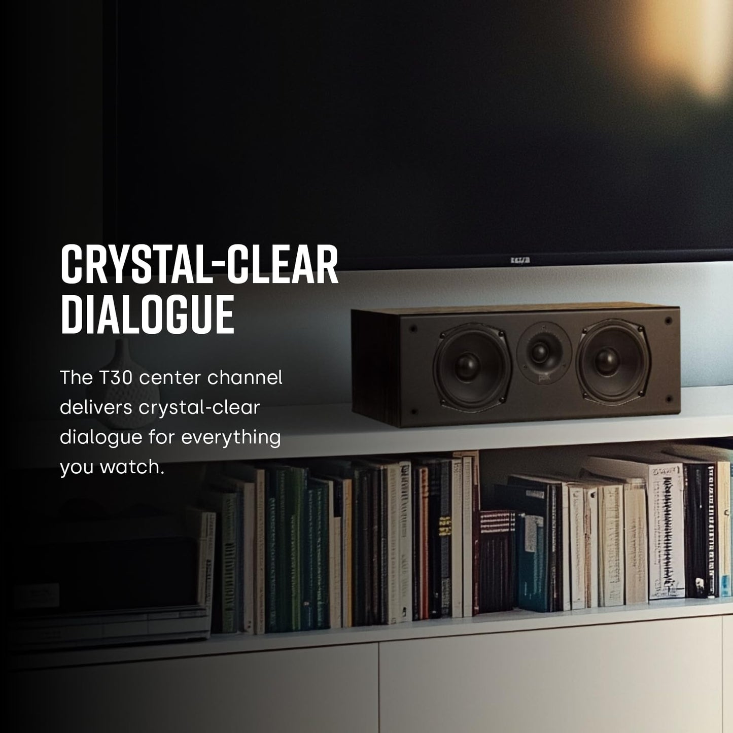 Polk Audio T15 Bookshelf Speakers with Deep Bass Sound