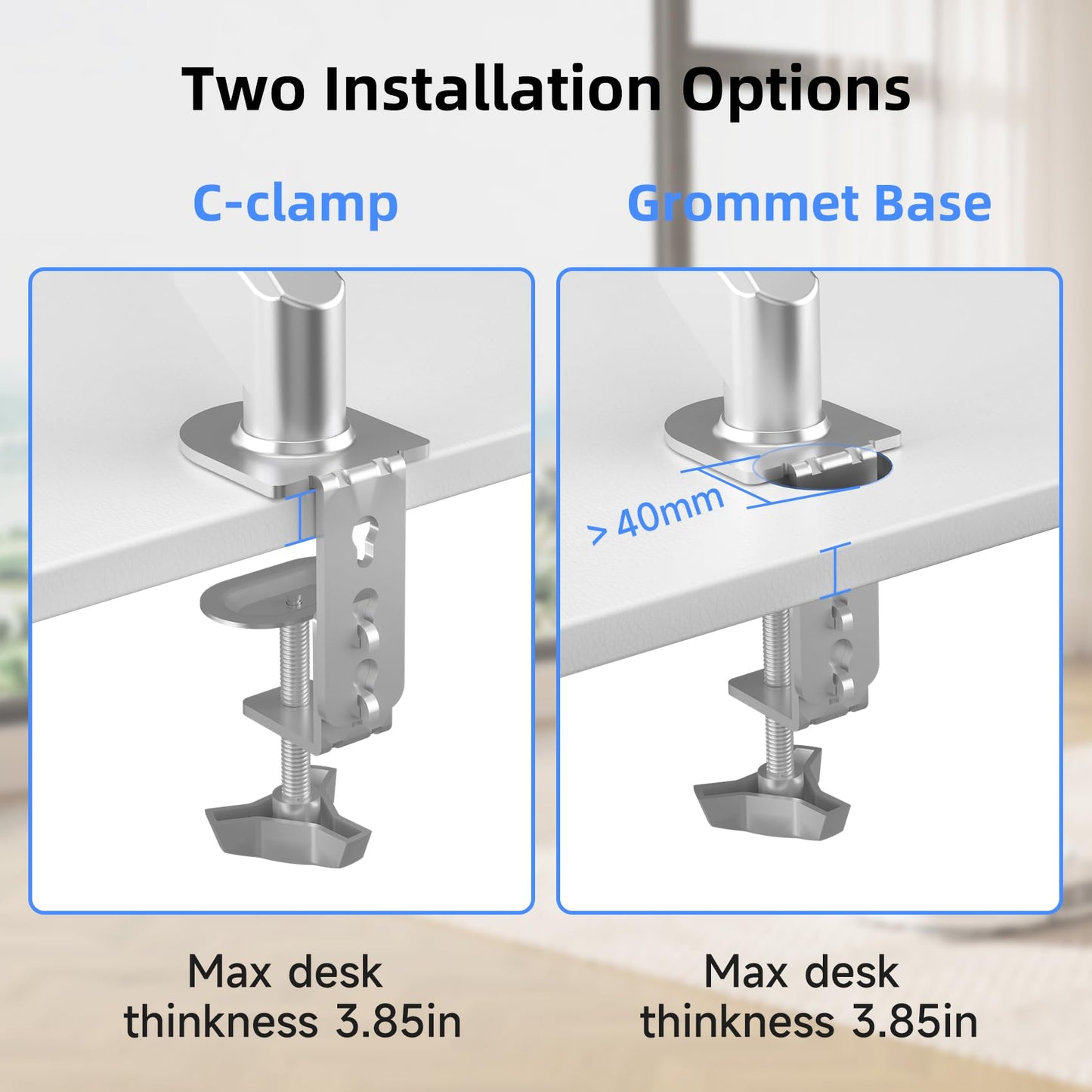 Suptek Gas Spring Monitor Arm Desk Mount Fits 17 to 32 Inch