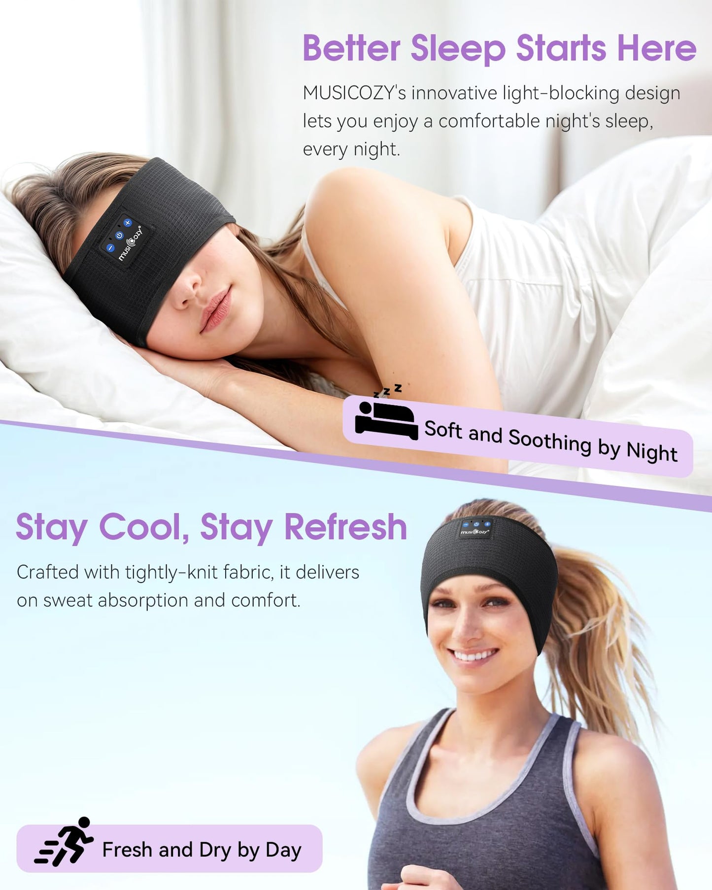 Sleep Headphones Headband Bluetooth 5.4 Wireless Earphones
