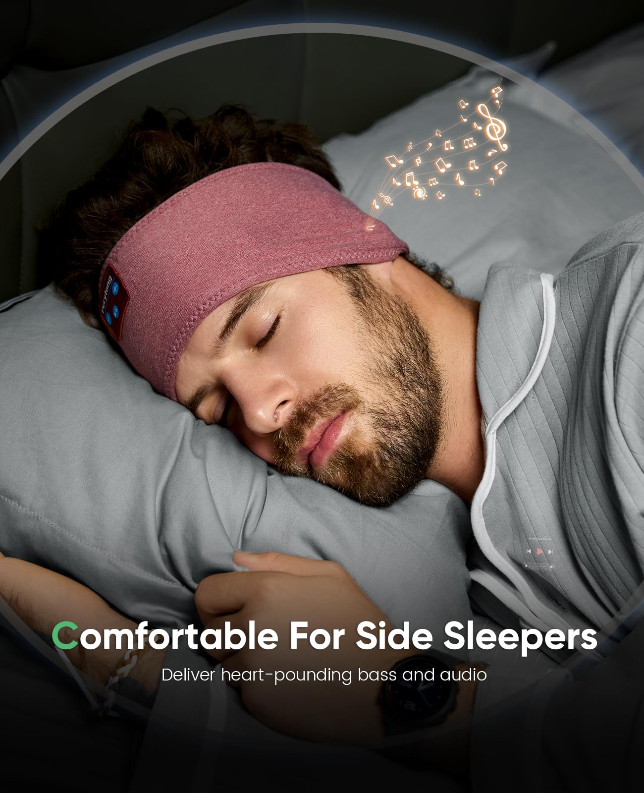 Perytong Sleep Headphones Wireless Bluetooth Headband