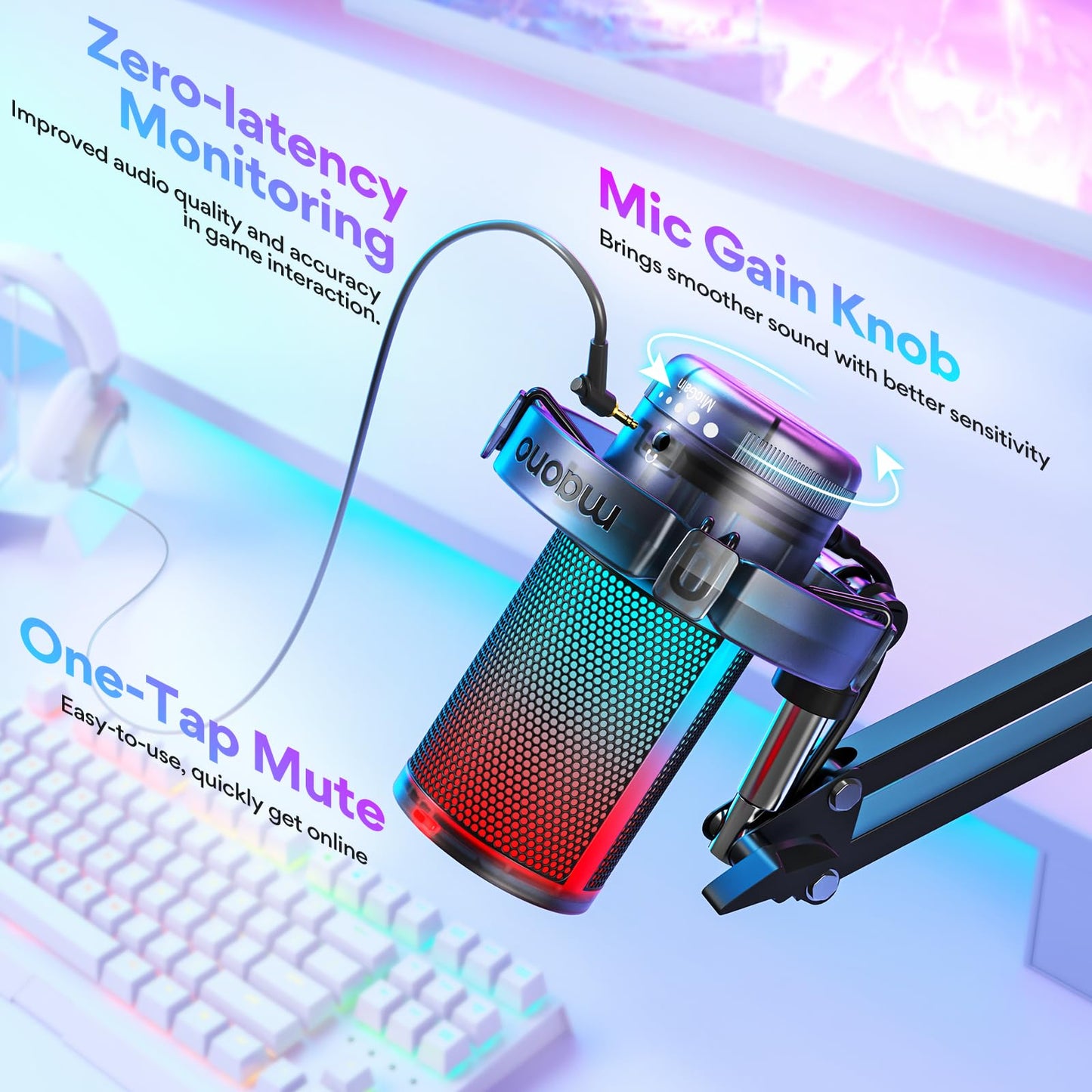 Maono Gaming USB Microphone DGM20S With Noise Cancellation