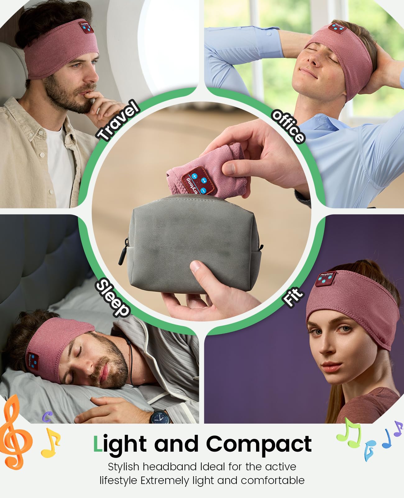 Perytong Sleep Headphones Wireless Bluetooth Headband