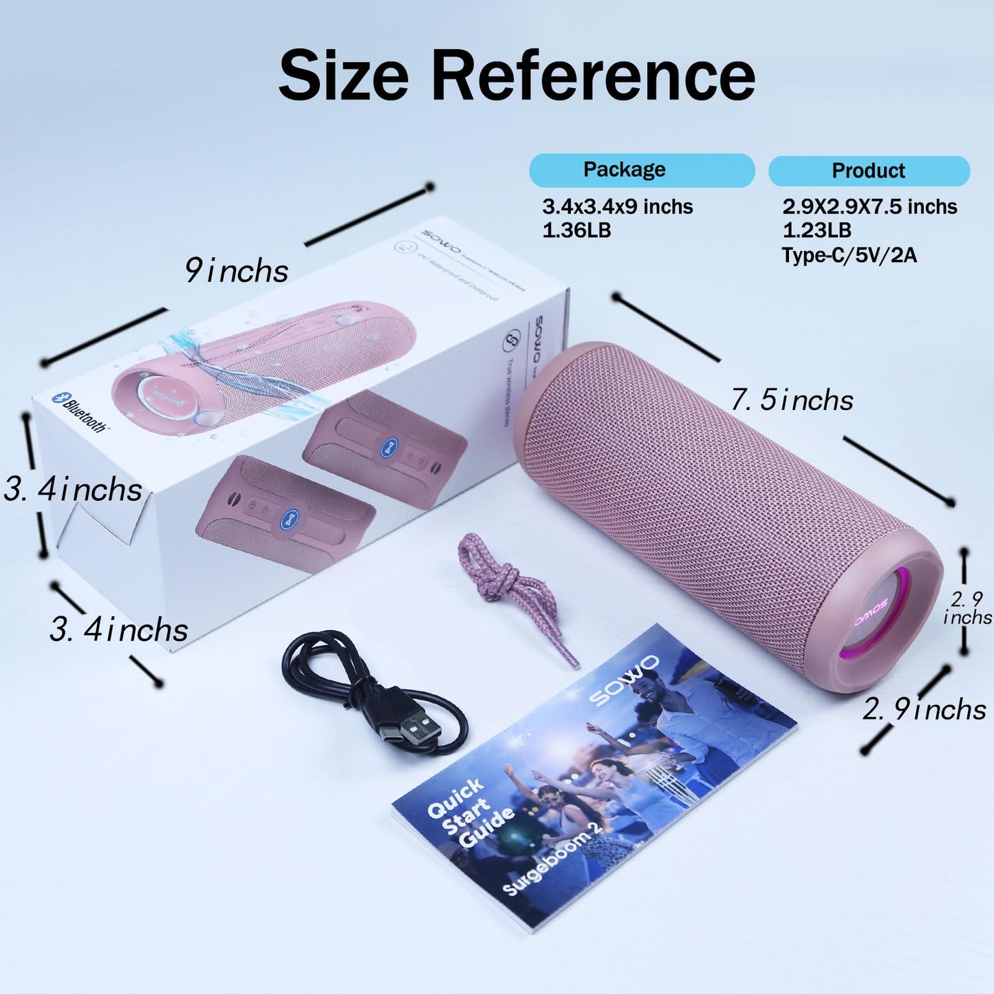 Wireless Portable Speaker IPX7 Waterproof 25W Stereo Sound