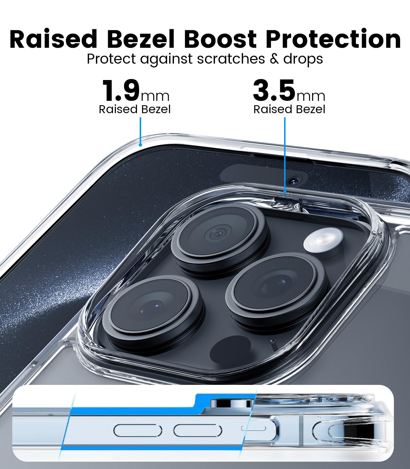 Mkeke Clear Case for iPhone 17 Pro Max Shockproof Bumper