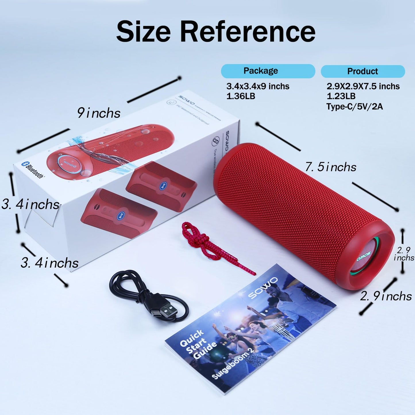 Wireless Portable Speaker IPX7 Waterproof 25W Stereo Sound