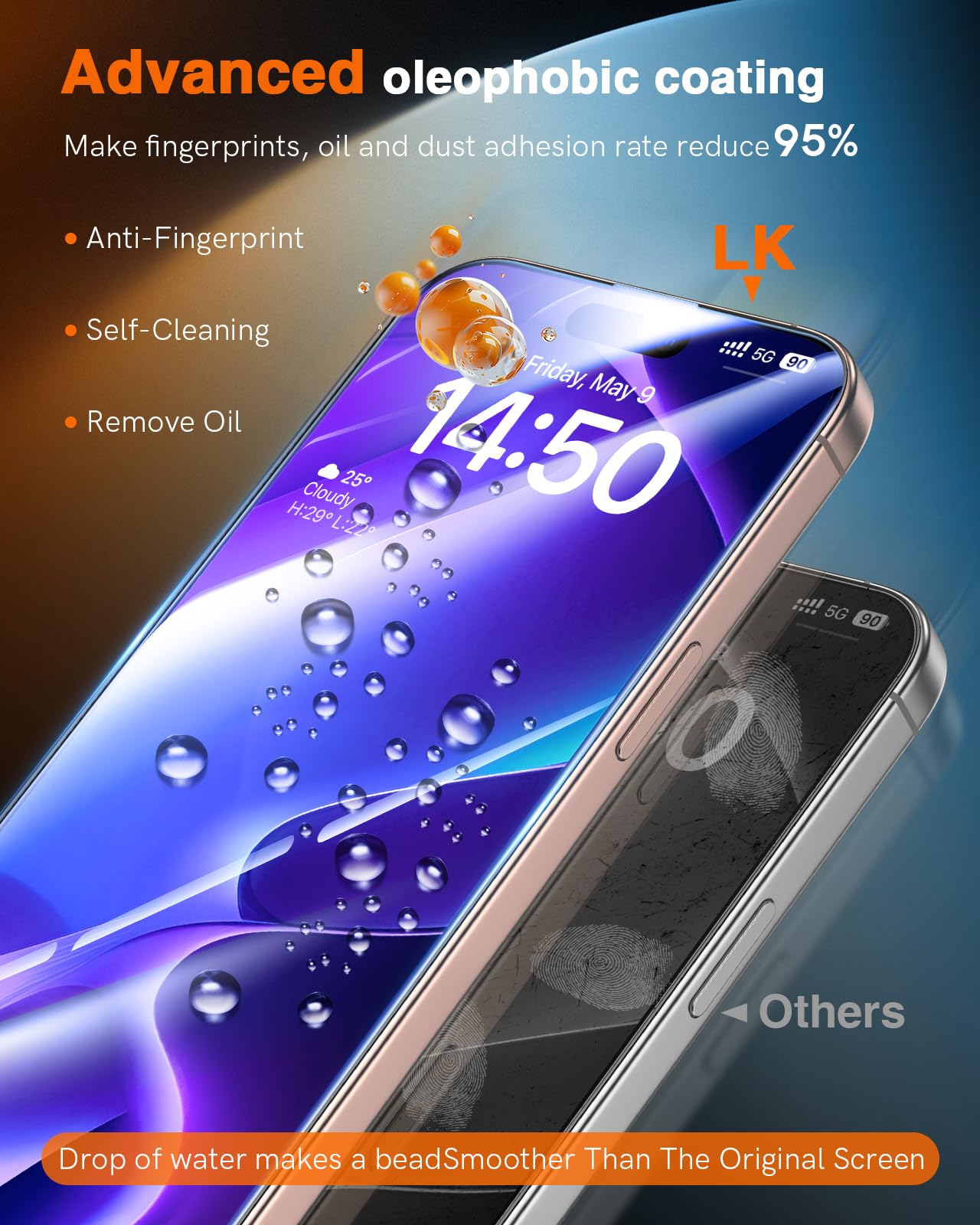 LK 2 Tempered Glass Screen Protector For iPhone 17 Pro Max