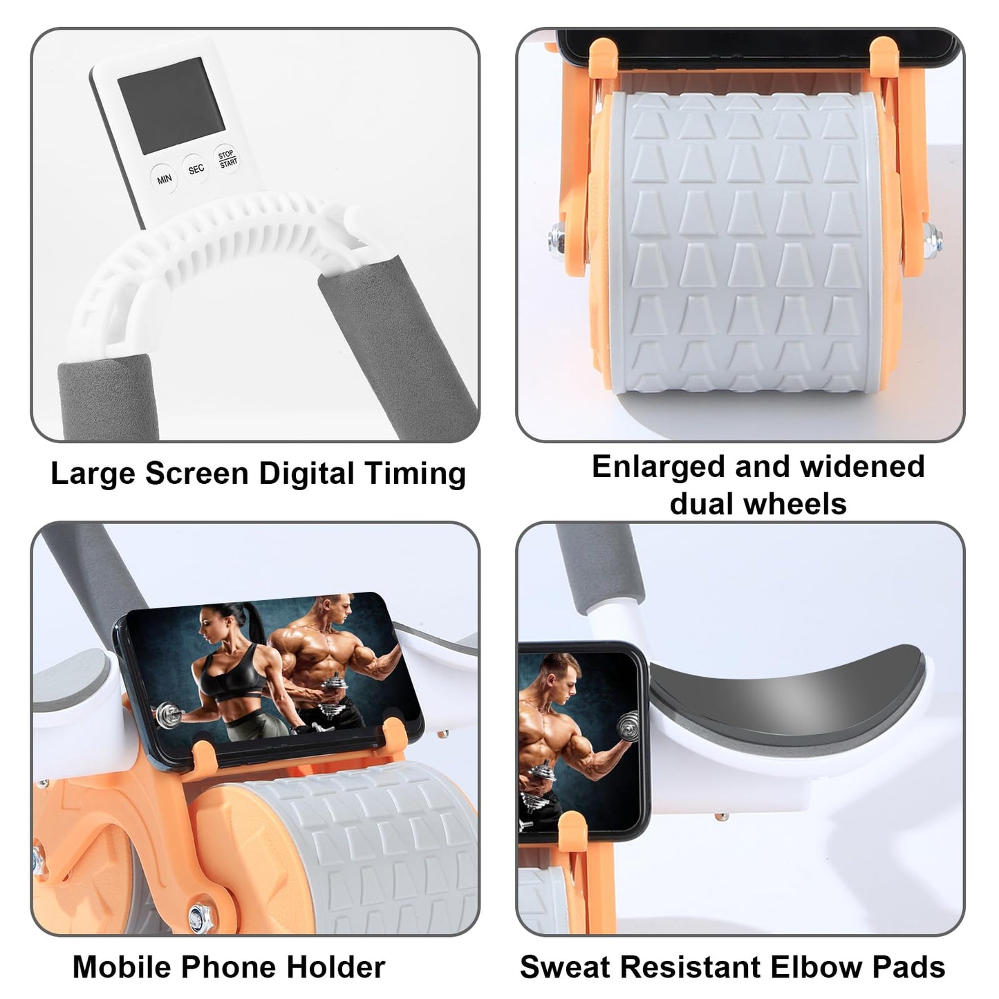 2025 Ab Roller Wheel With Knee Mat And Timer For Ab Workouts