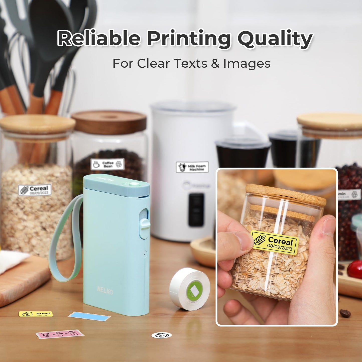 Nelko P21 Bluetooth Label Maker With Tape Wireless Printer