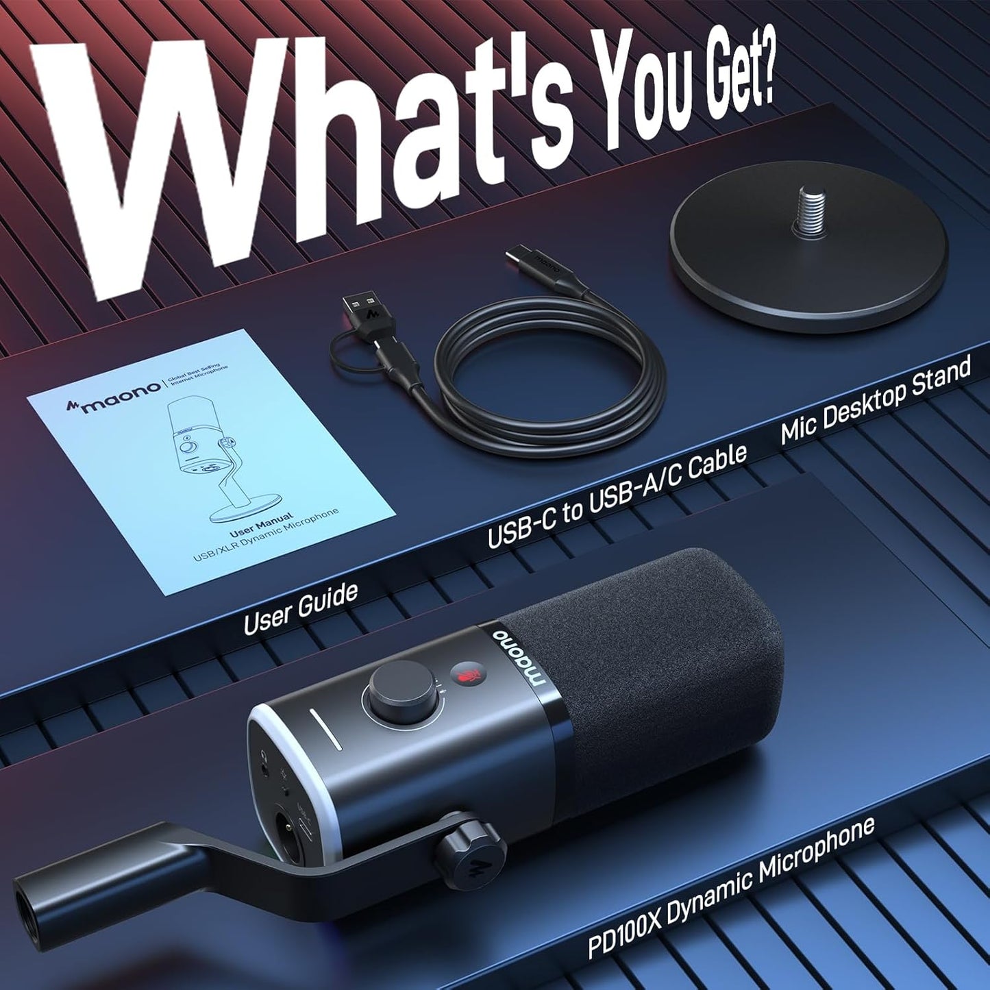 Maono PD100X USB XLR Dynamic Mic For Gaming And Streaming