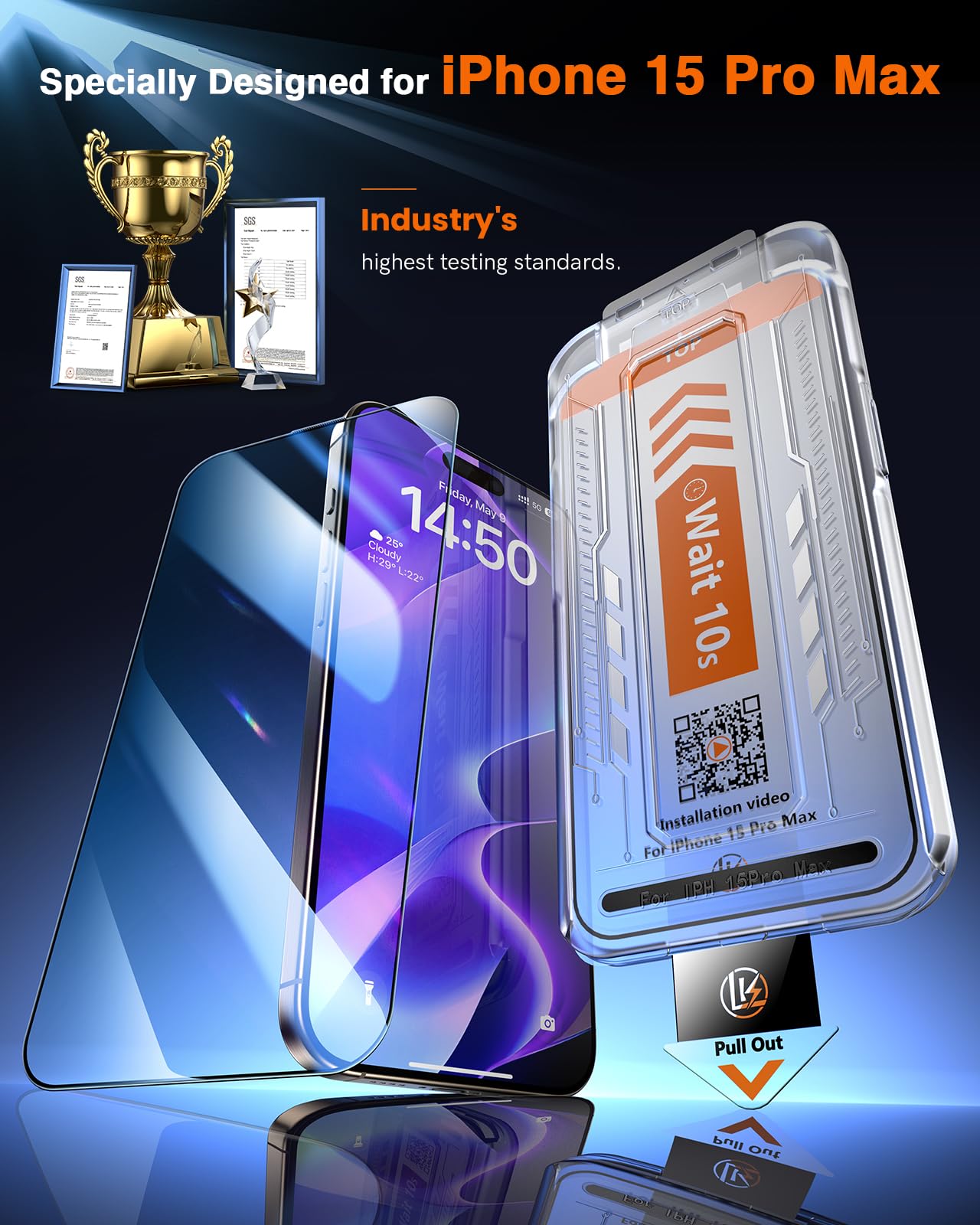 LK 2 Tempered Glass Screen Protector For iPhone 17 Pro Max