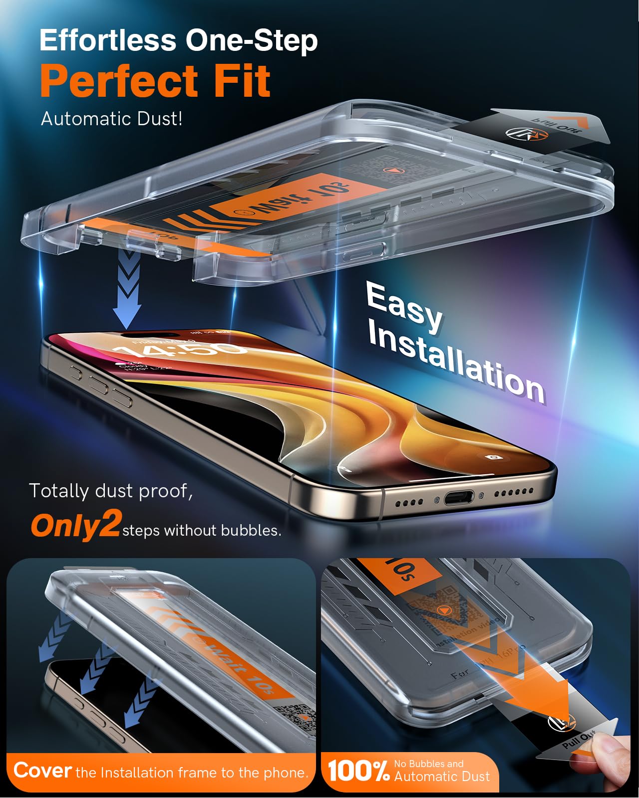LK 2 Tempered Glass Screen Protector For iPhone 17 Pro Max