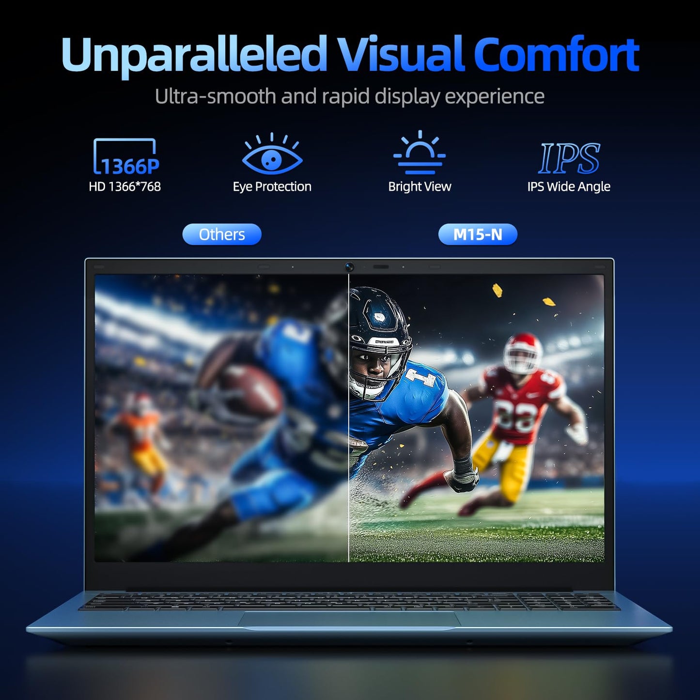 Naclud 15.6 Inch Laptop Celeron N4000 Win11 4GB 128GB Gray