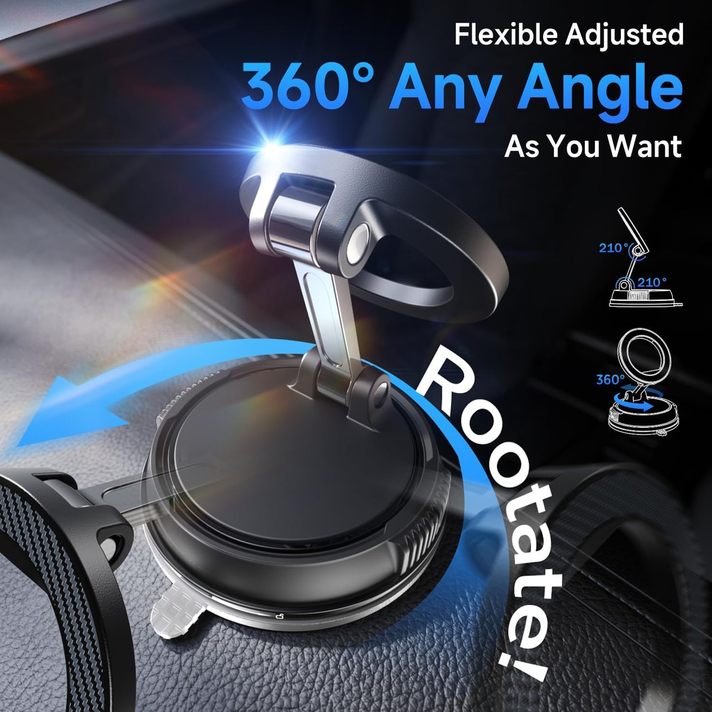 MagSafe Car Phone Holder 360 Rotation And Strong Suction