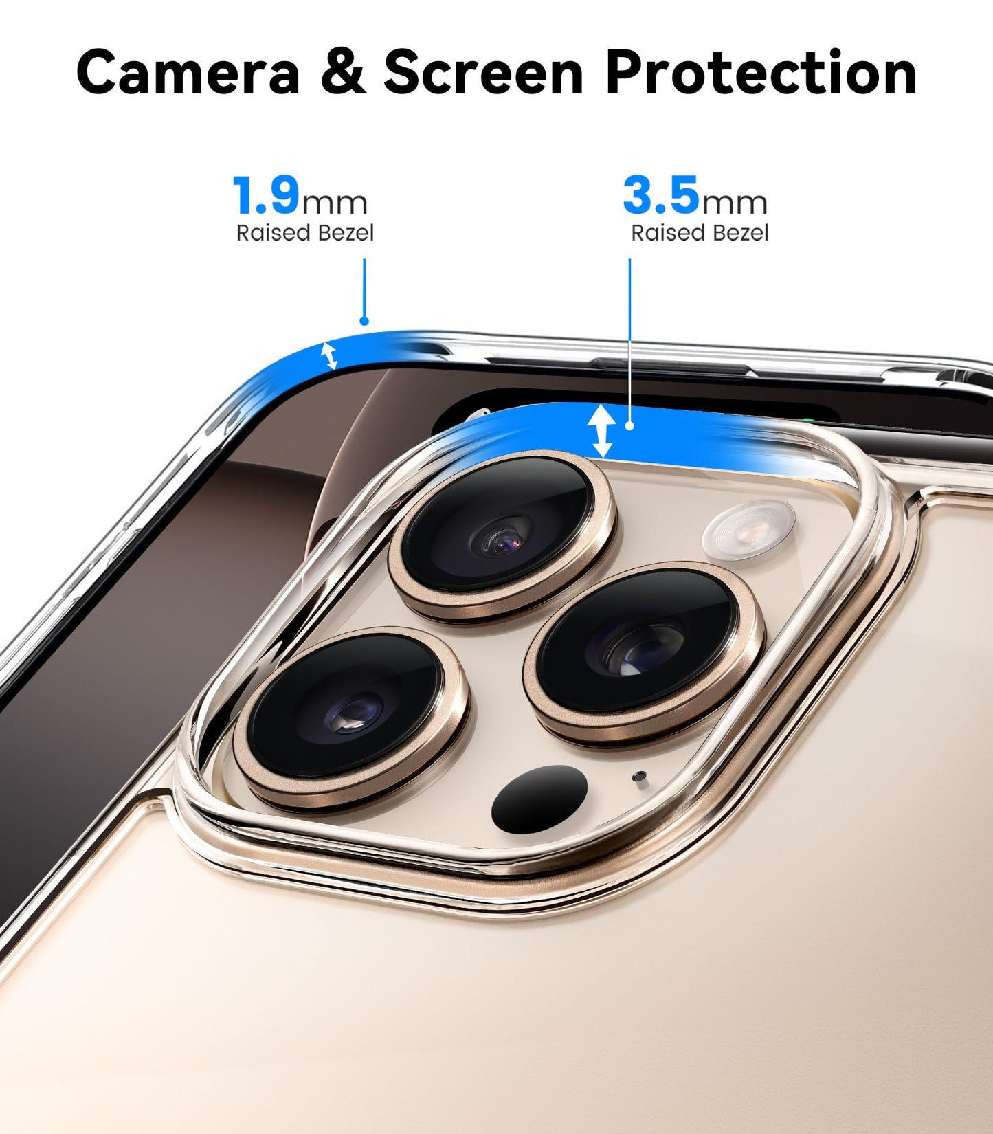 Mkeke Clear Case for iPhone 17 Pro Max Shockproof Bumper