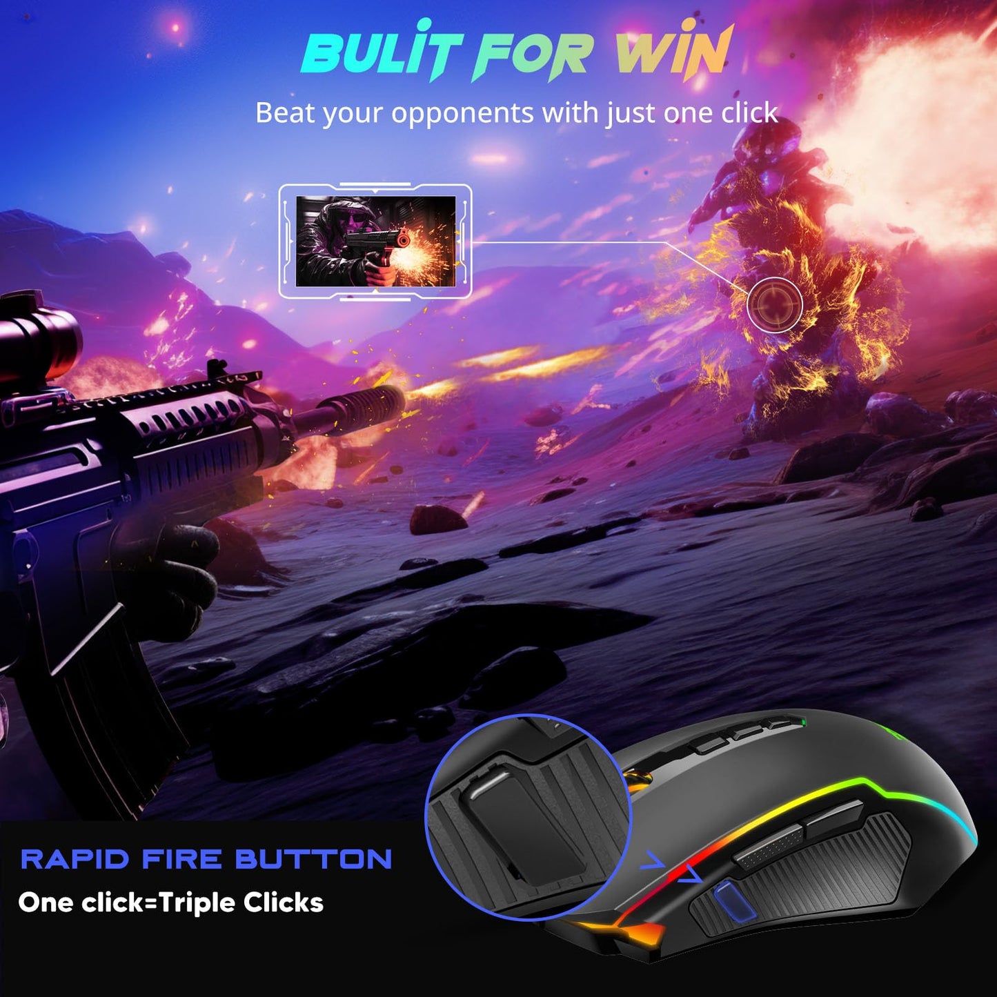 Redragon Wireless Gaming Mouse with 8000 DPI Performance