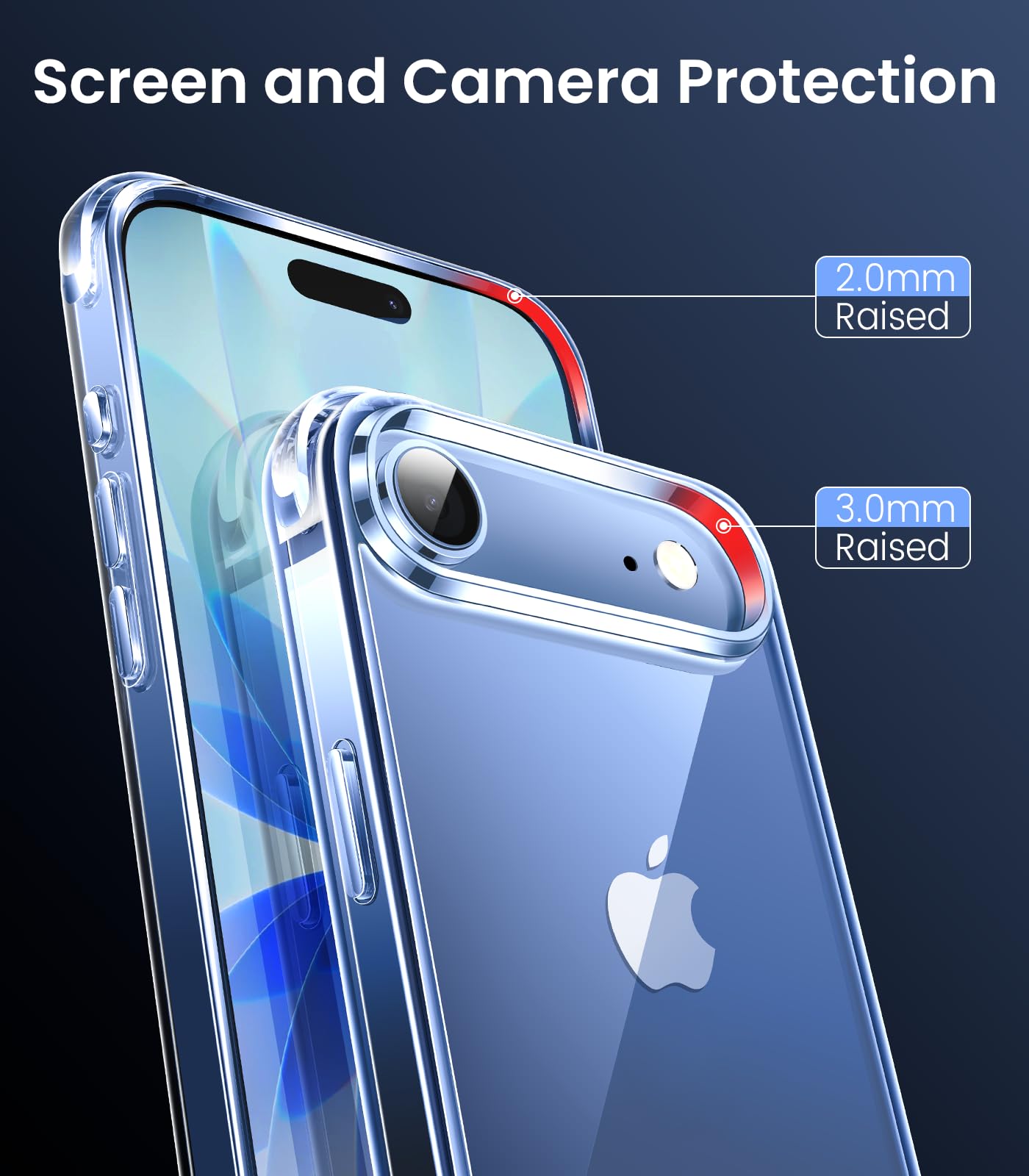 Mkeke Clear Case for iPhone 17 Pro Max Shockproof Bumper
