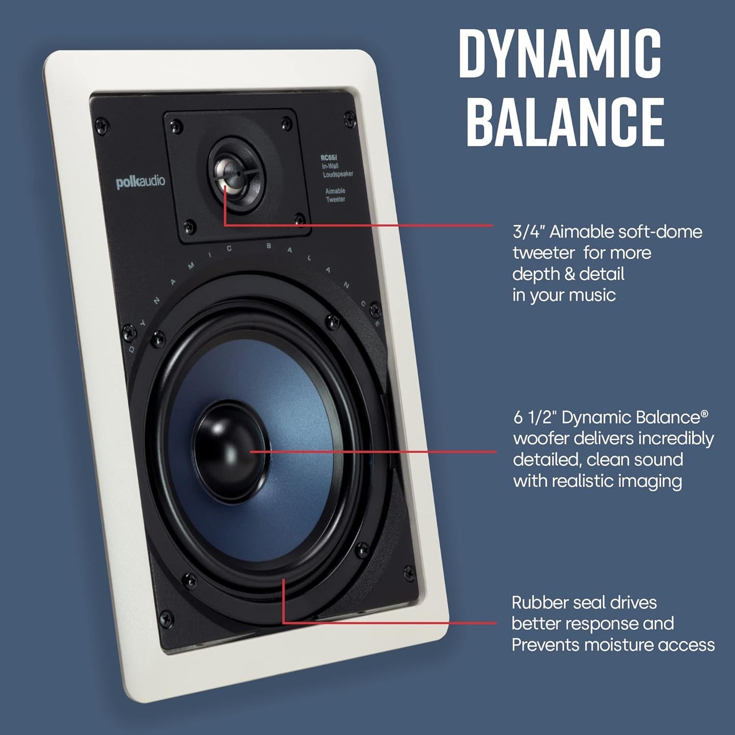 Polk Audio RC80i In Ceiling Speakers with Immersive Sound