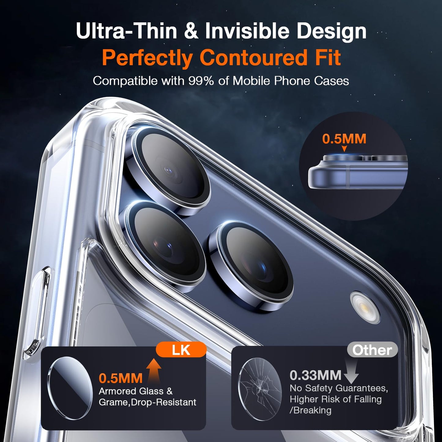LK 2 Tempered Glass Screen Protector For iPhone 17 Pro Max