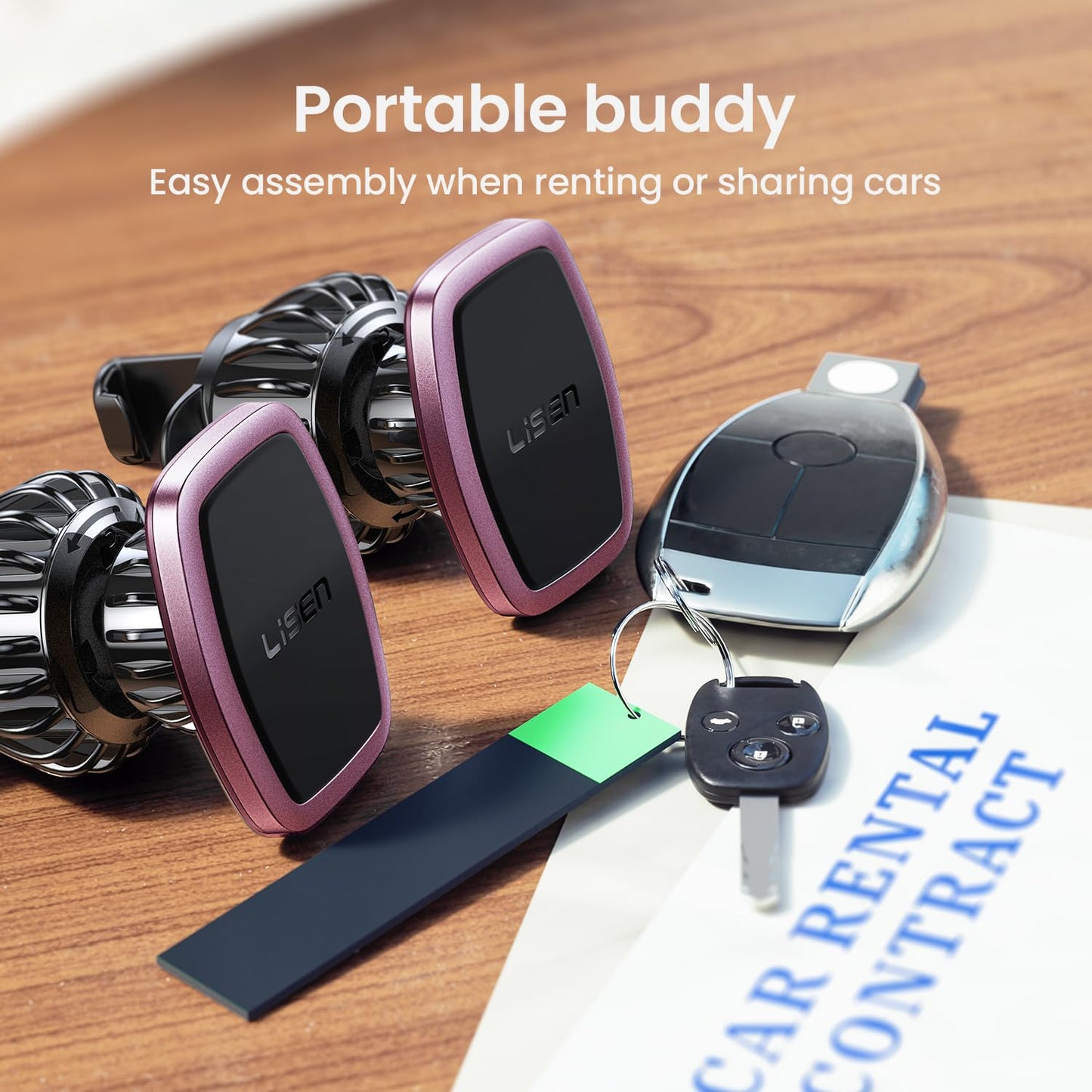 Lisen 2 Pack Magnetic Car Phone Mount For Vent 6 Magnets