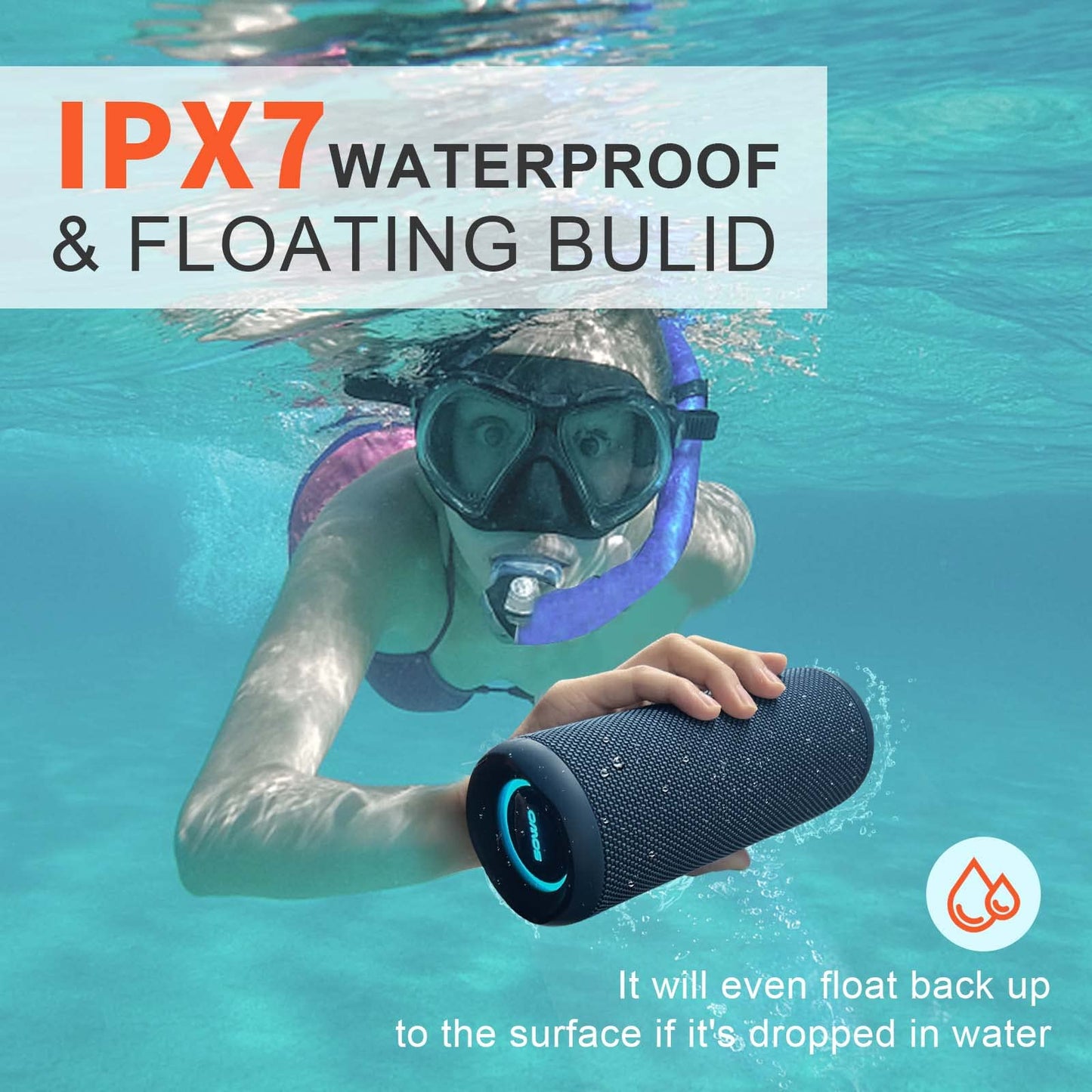 Wireless Portable Speaker IPX7 Waterproof 25W Stereo Sound