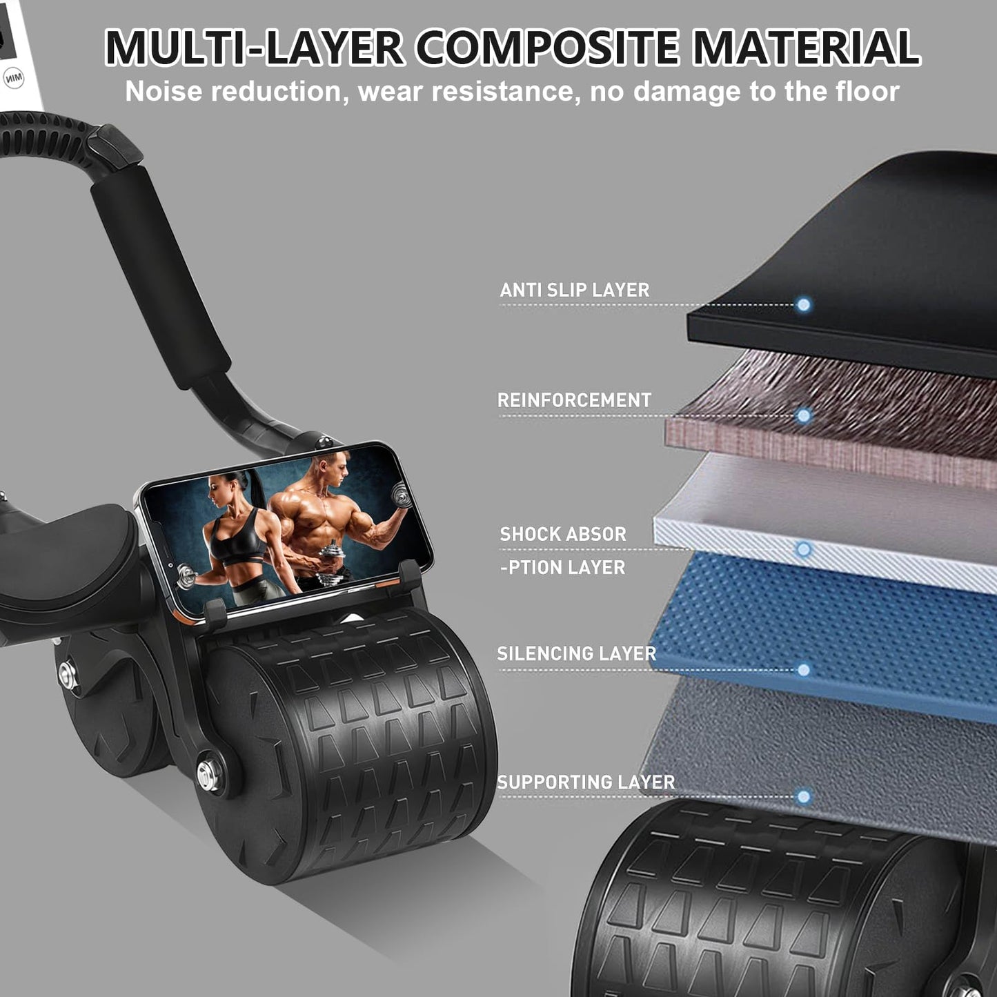2025 Ab Roller Wheel With Knee Mat And Timer For Ab Workouts