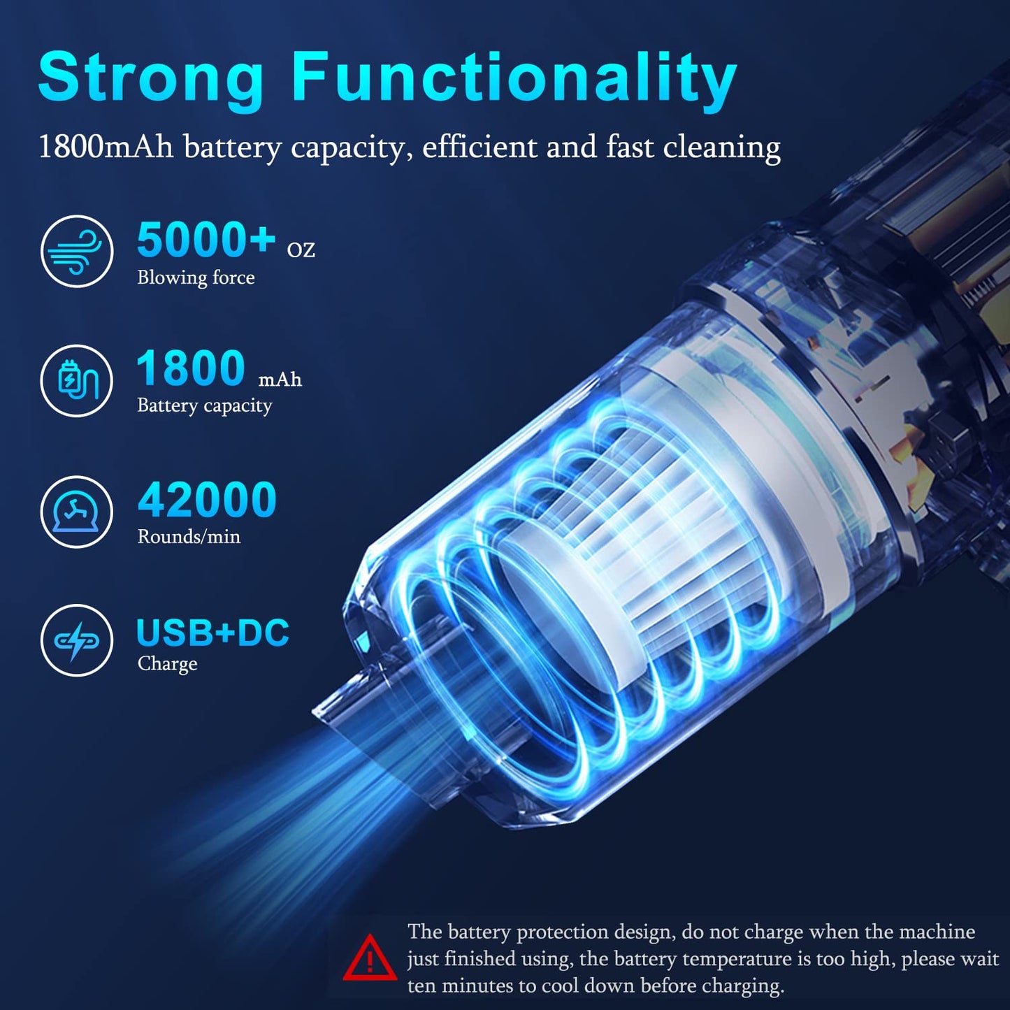 KMM Handheld Car Vacuum Cleaner 9000Pa 120W LED Light