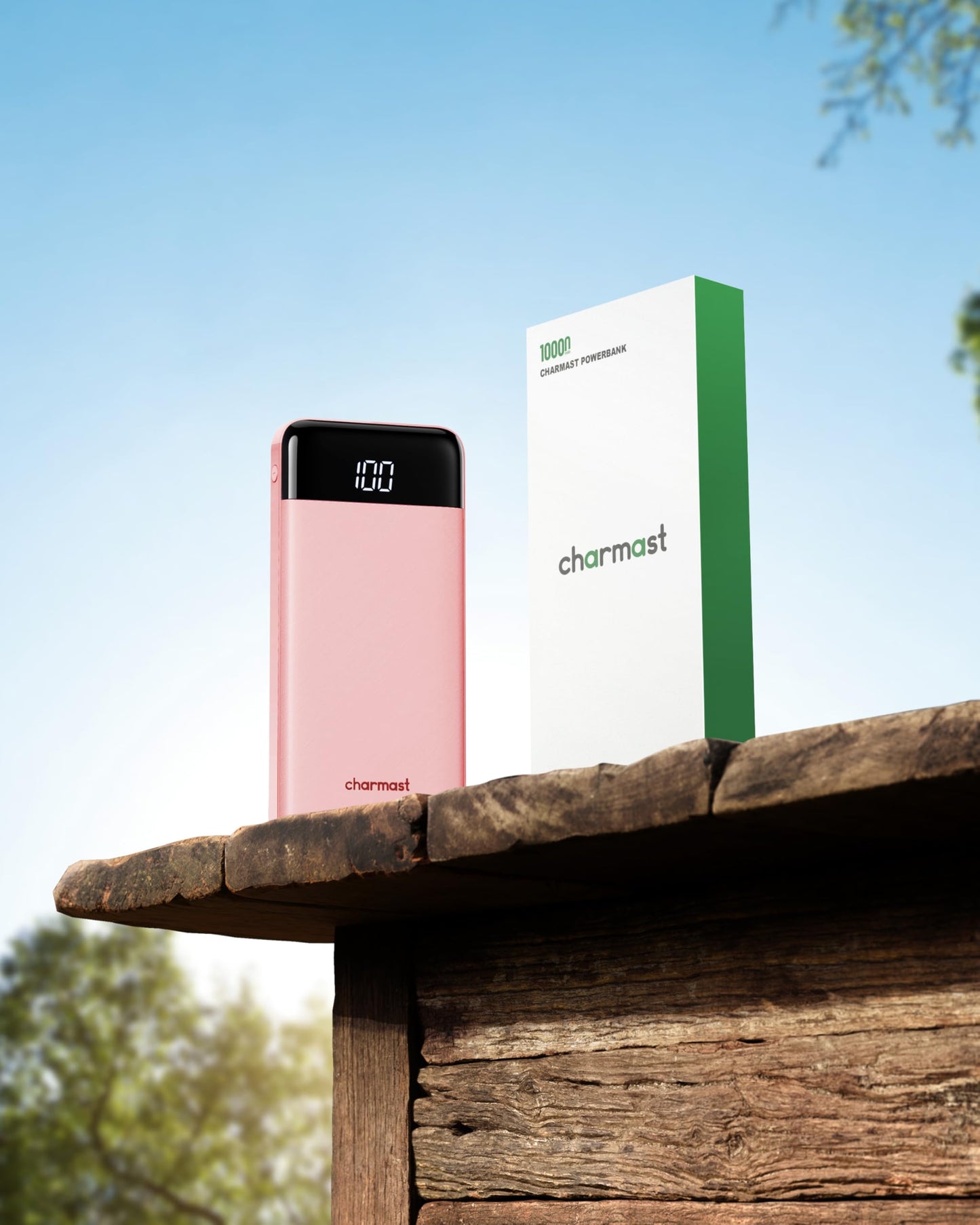 Charmast Slim 10000mAh Power Bank With Built In Cables